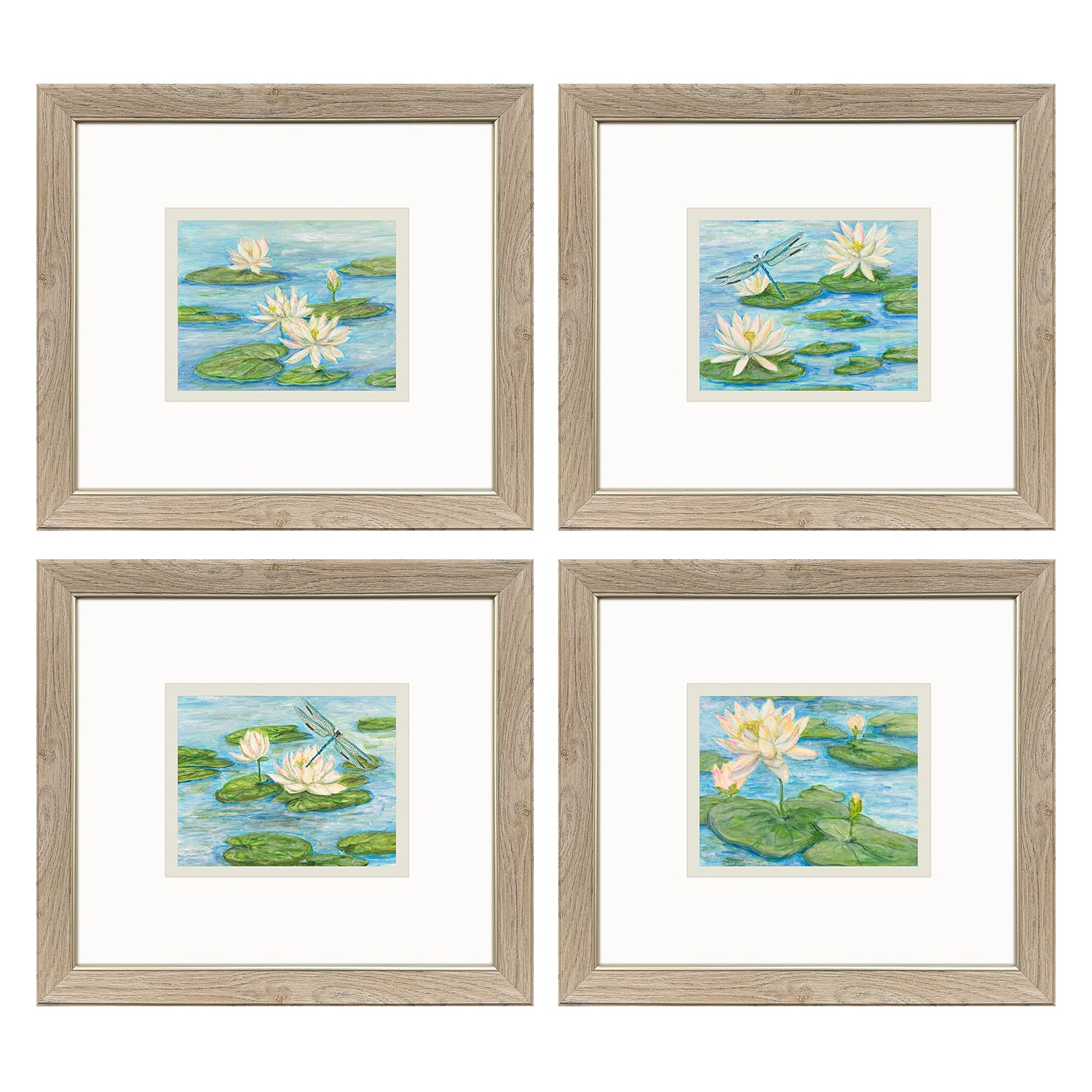 Clayton Serenity in Bloom Framed Artwork Set of 4