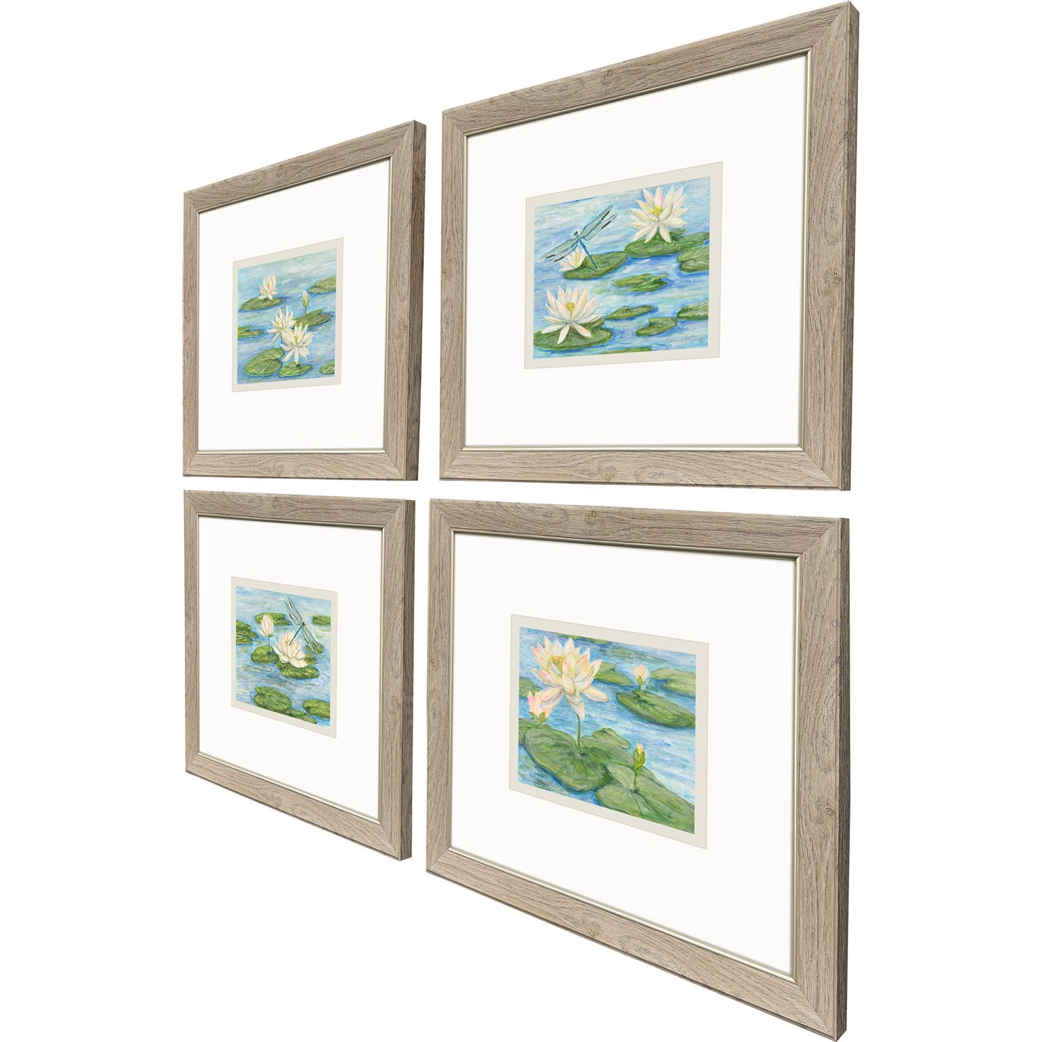 Clayton Serenity in Bloom Framed Artwork Set of 4