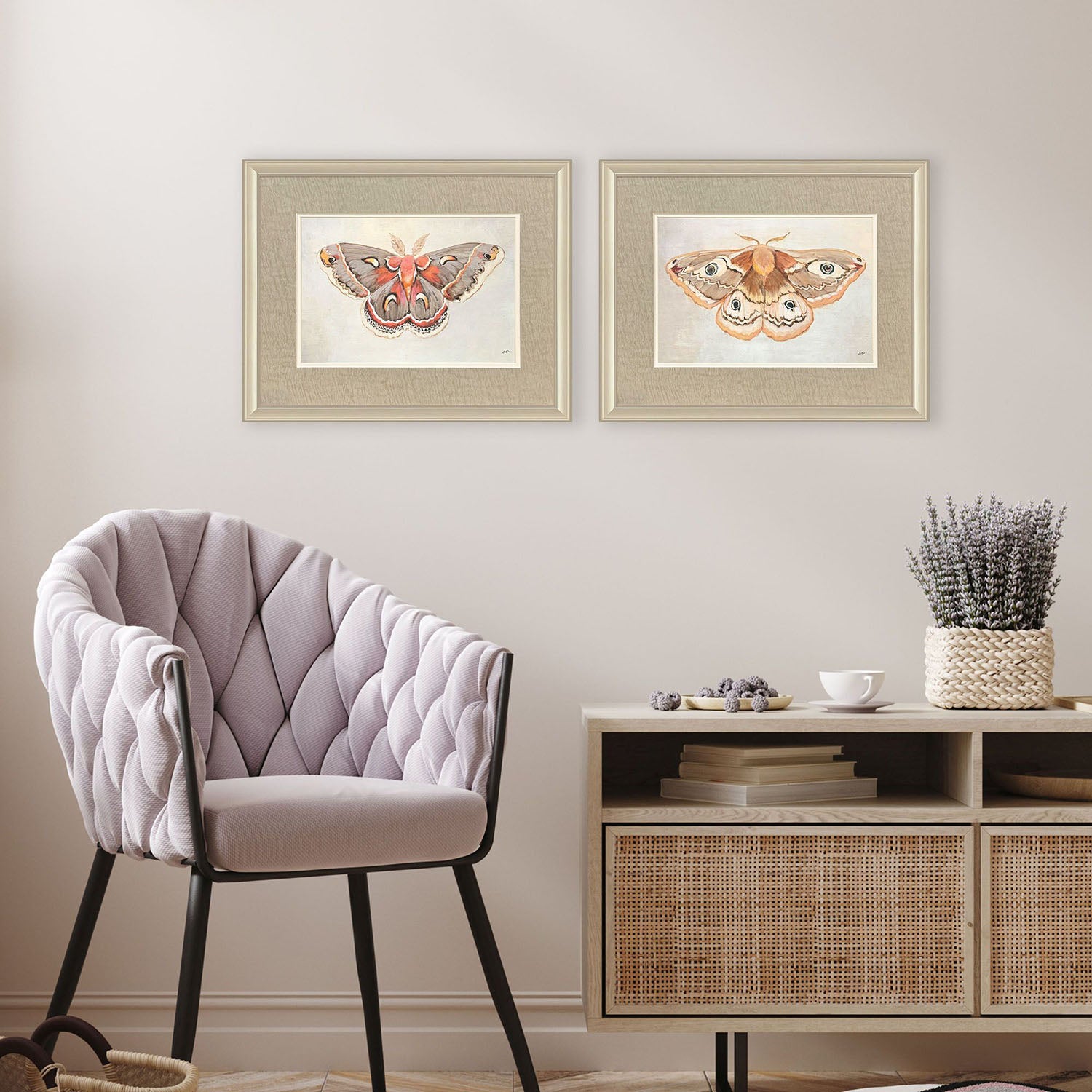 Purinton Forest Moth Framed Artwork Set of 2