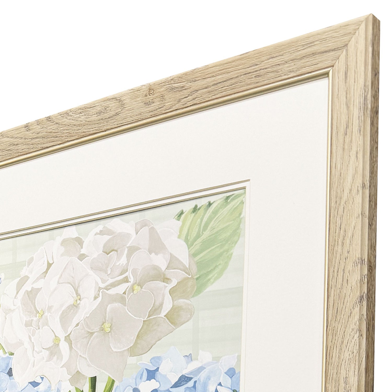 Christopher Hydrangeas on Plaid Framed Atrwork Set of 2