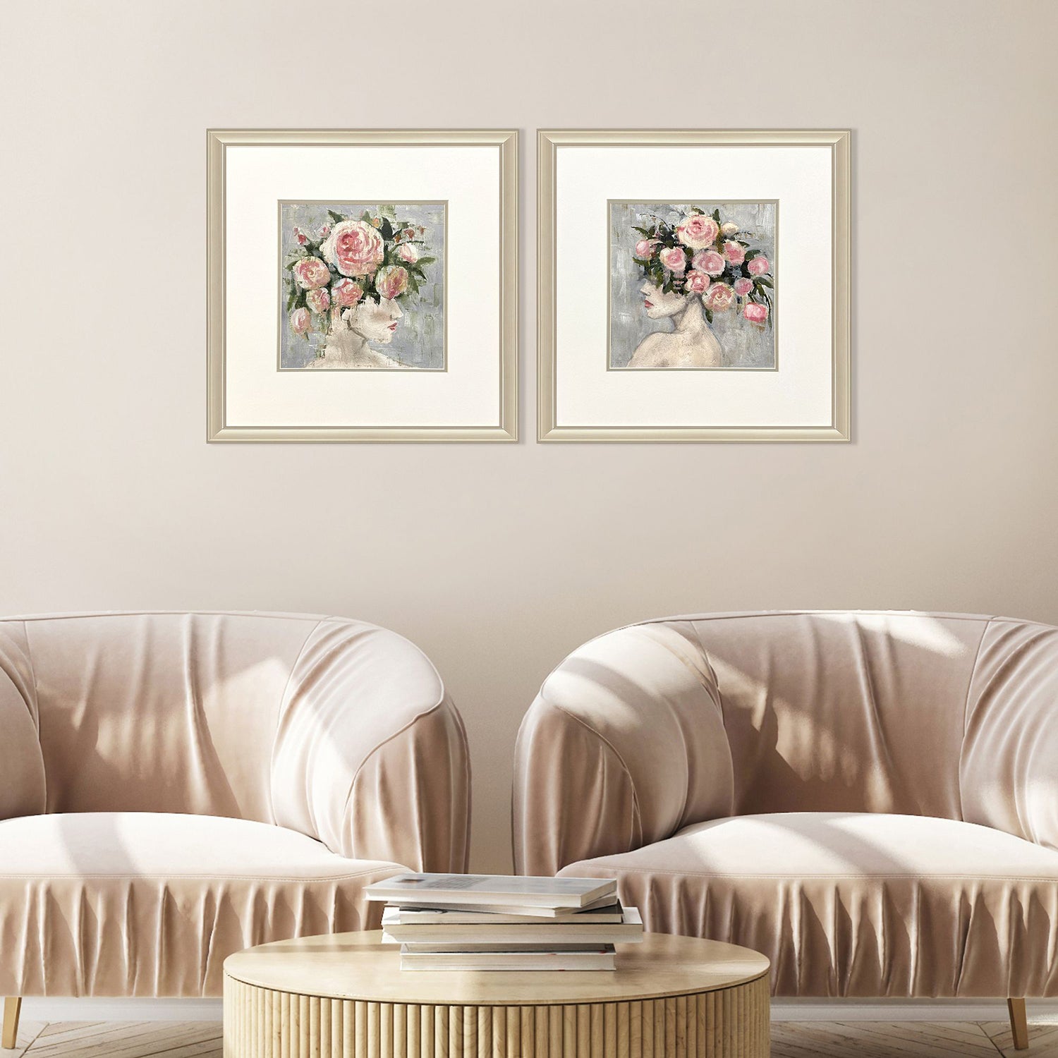 Henderson Rose Girl Framed Artwork Set of 2