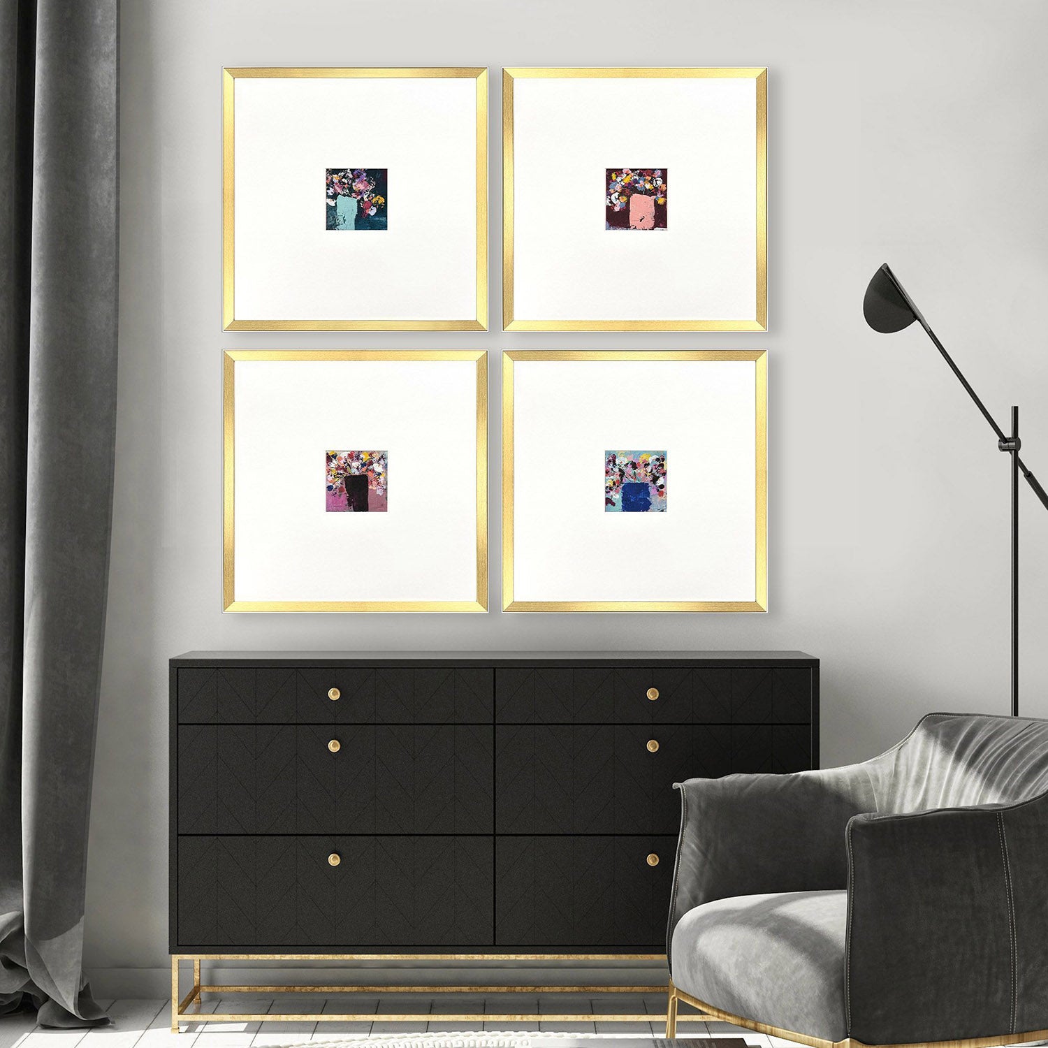 Elizabeth Floral Emotions Framed Artwork Set of 4