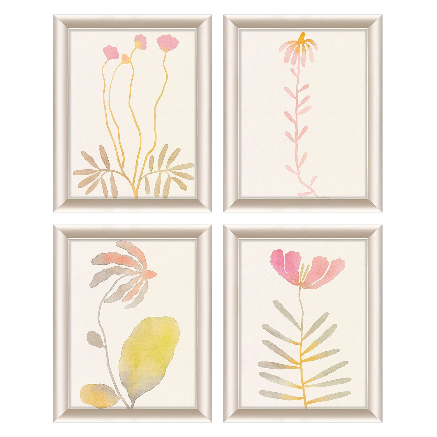 Bell Soft Bloom Framed Artwork Set of 4