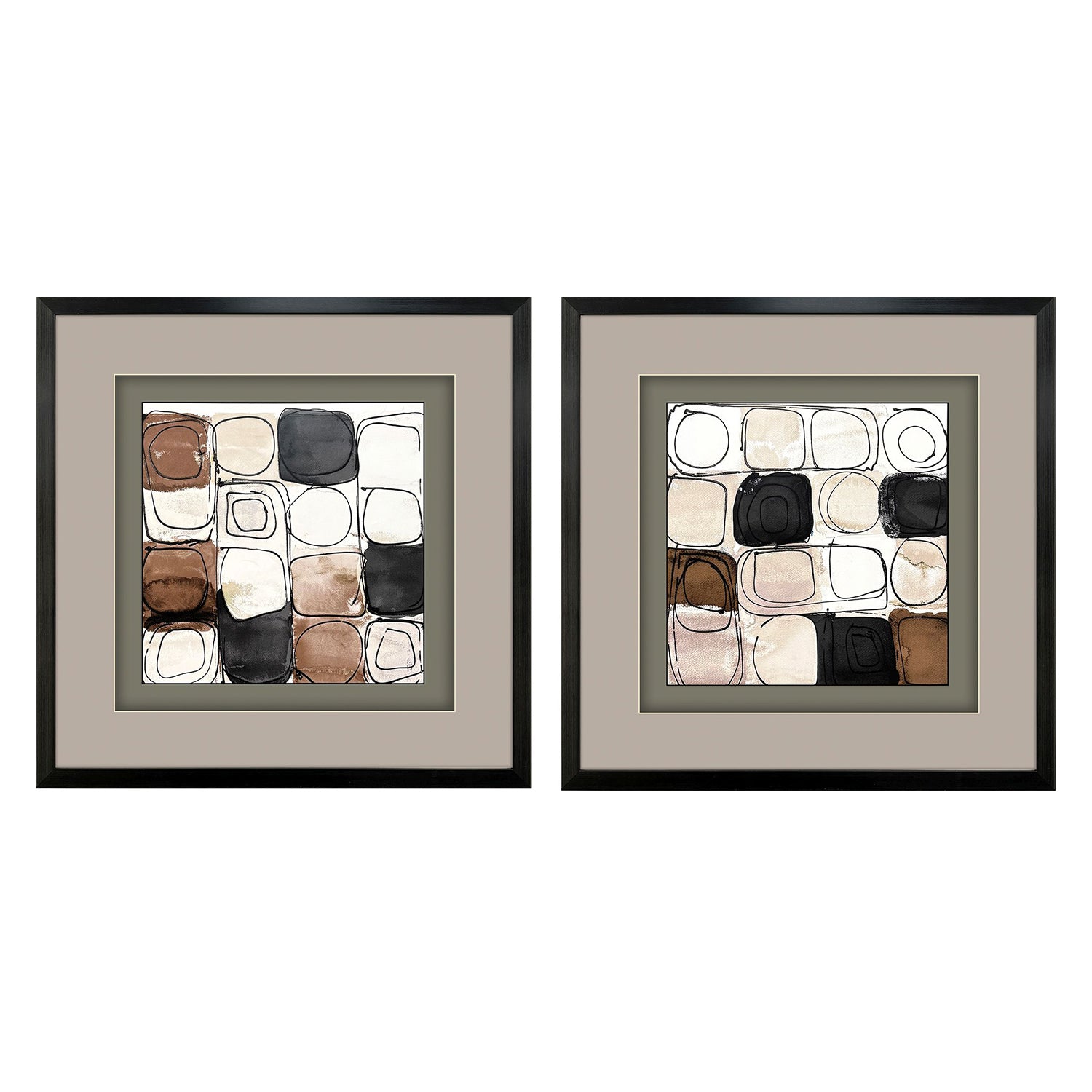 Loreth Circular Square Framed Artwork Set of 2