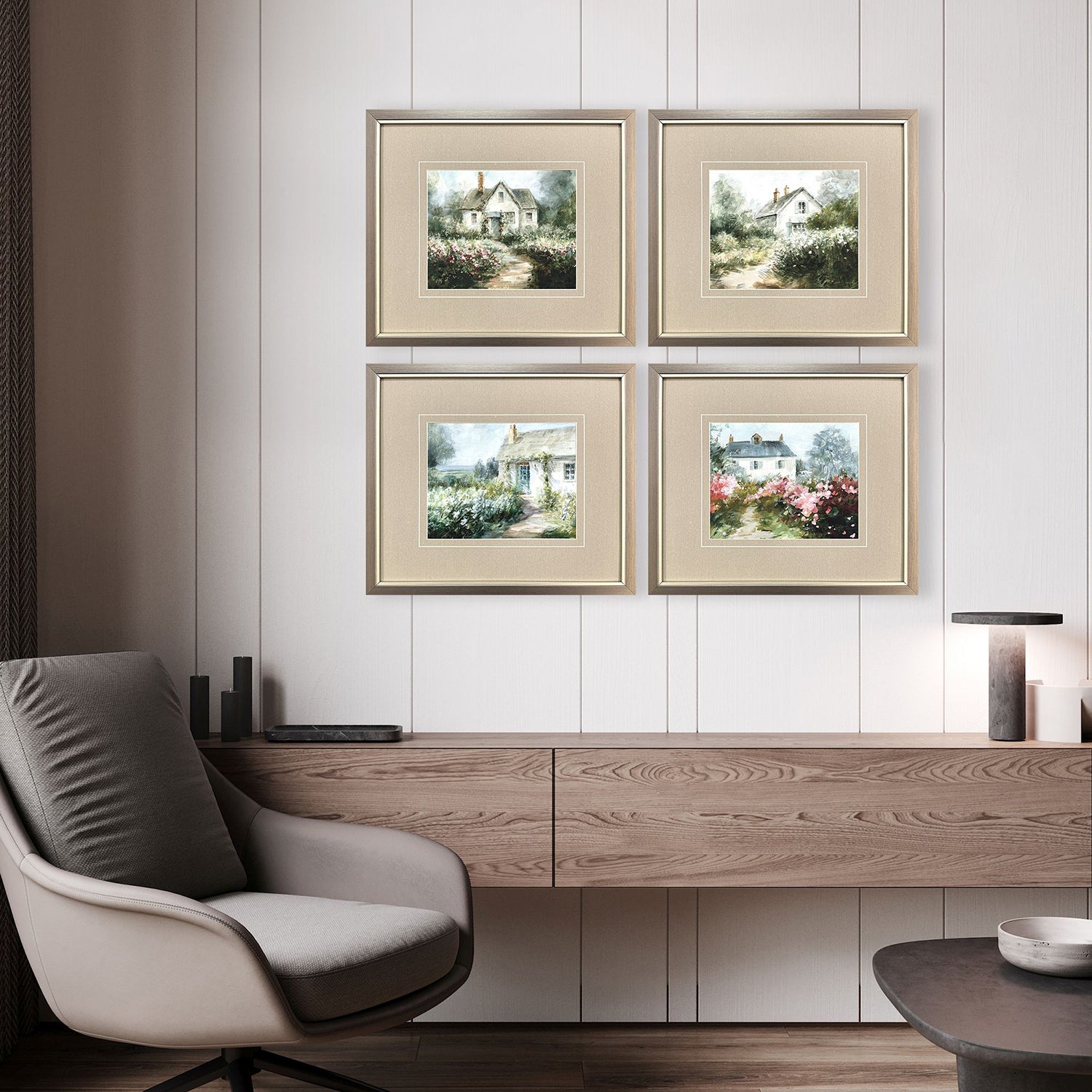Nai Cottage Garden Framed Artwork Set of 4
