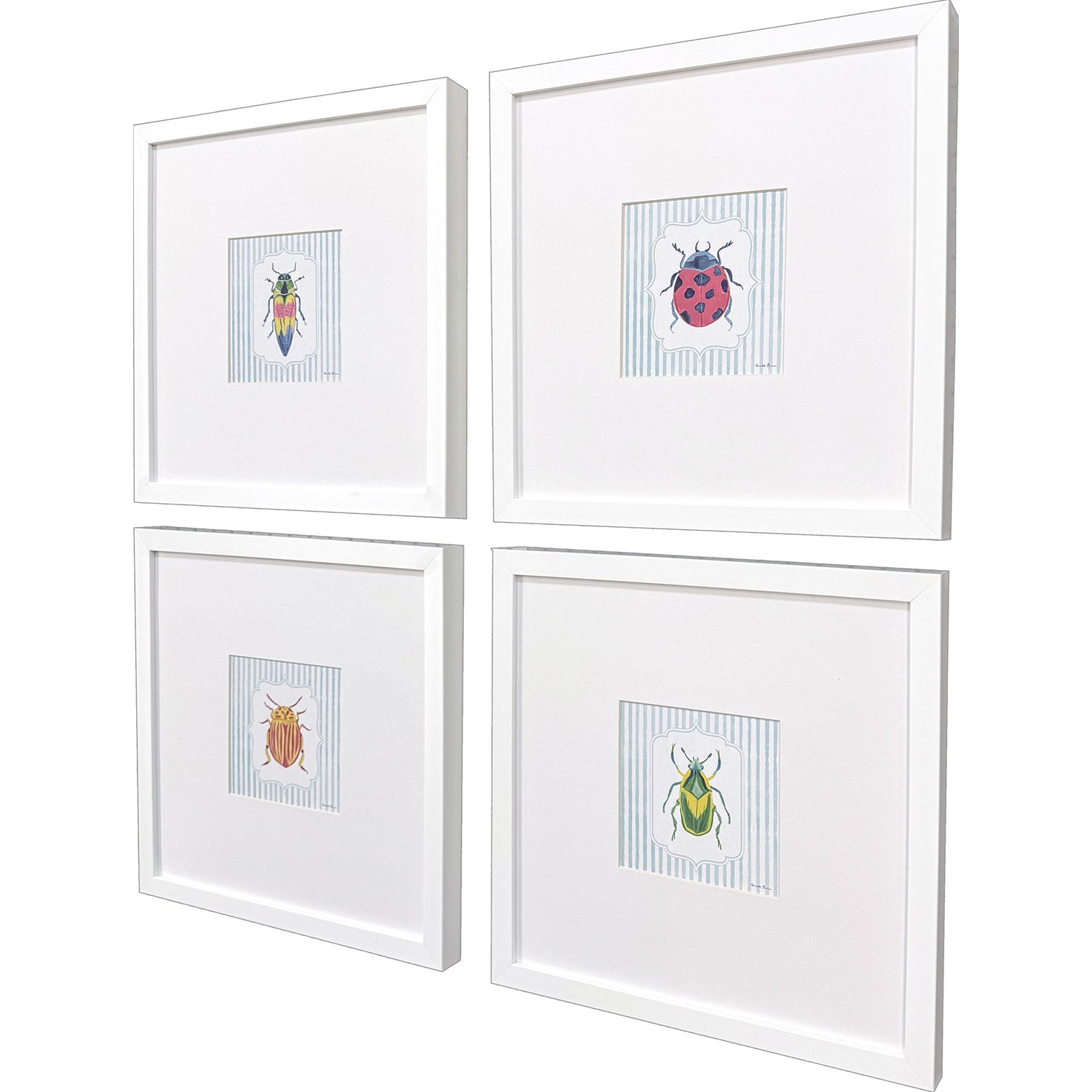 Leeanne Vaughn Garden Friends Framed Art Set of 4