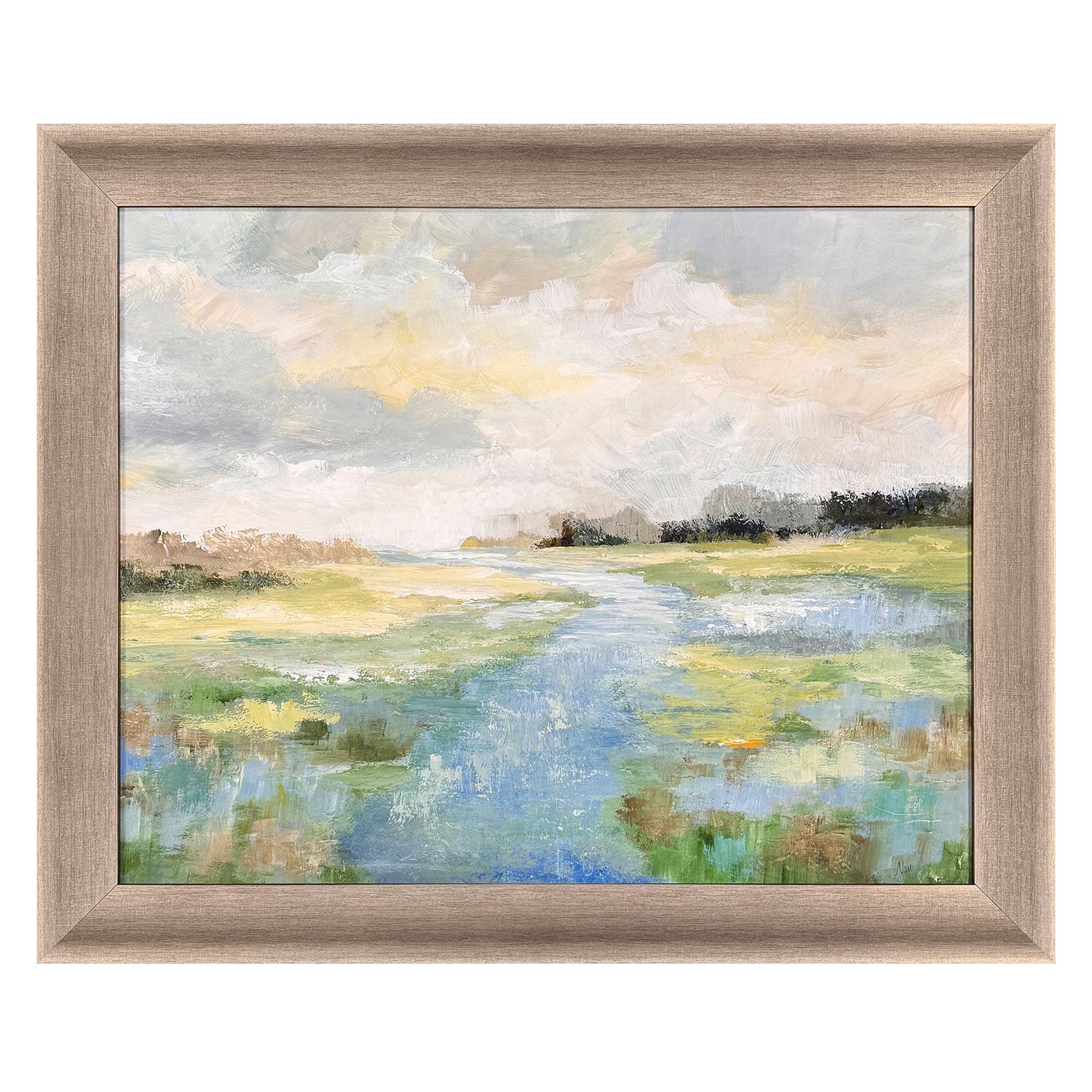 Sarah Lang Winding Stream Framed Art