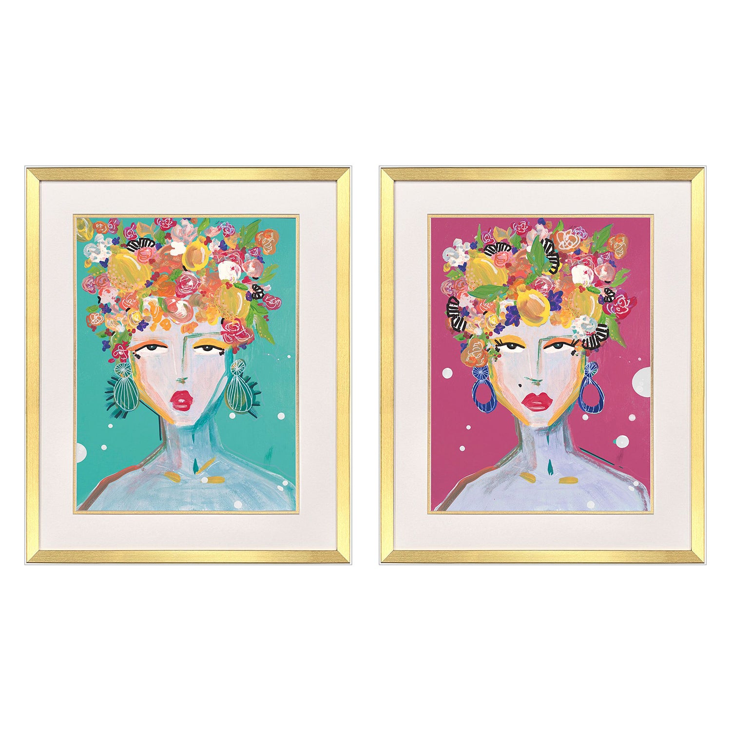 Jordan Glassco-Smith Floral Lady Framed Art Set of 2
