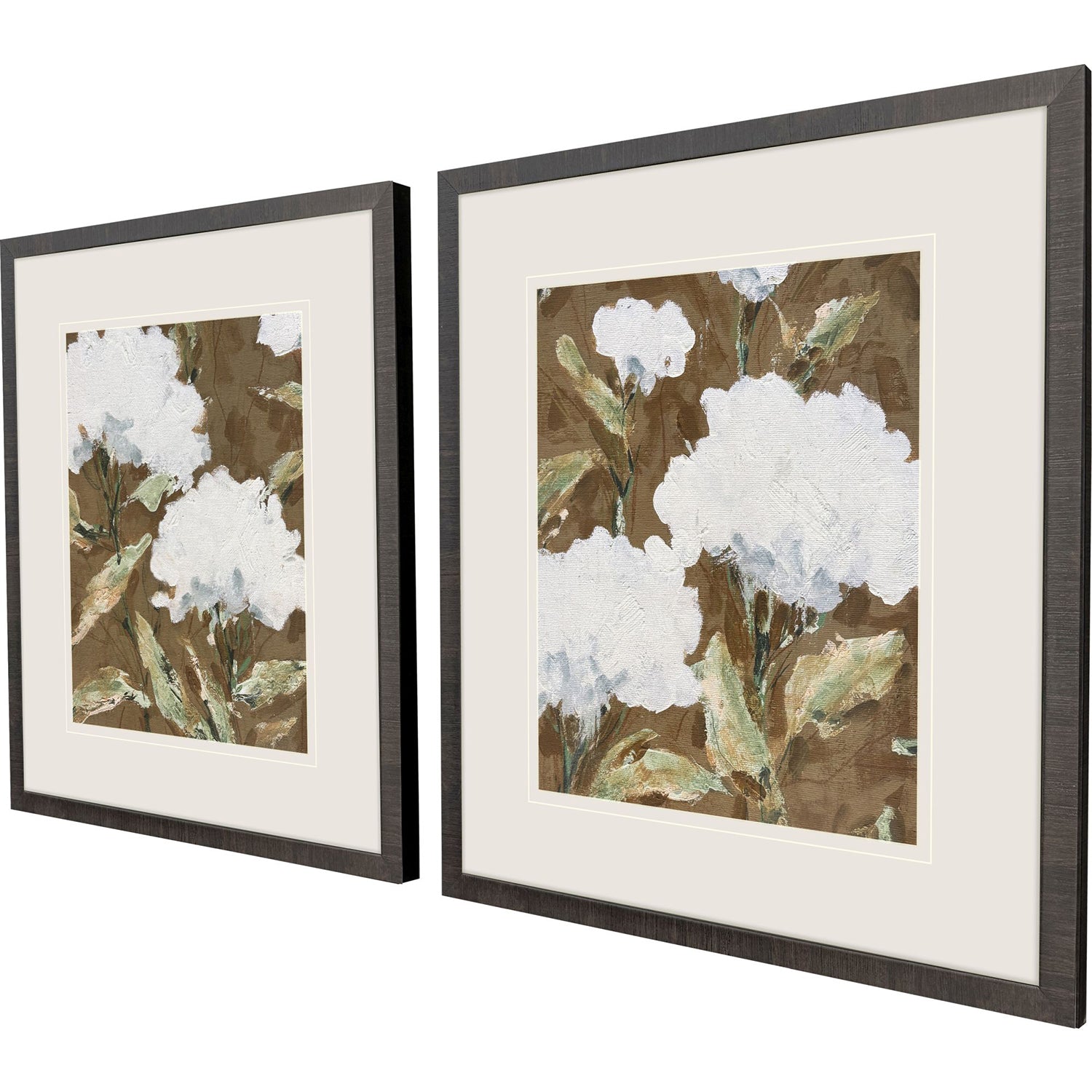 Sarah Lang Blooms in Chocolate Framed Art Set of 2