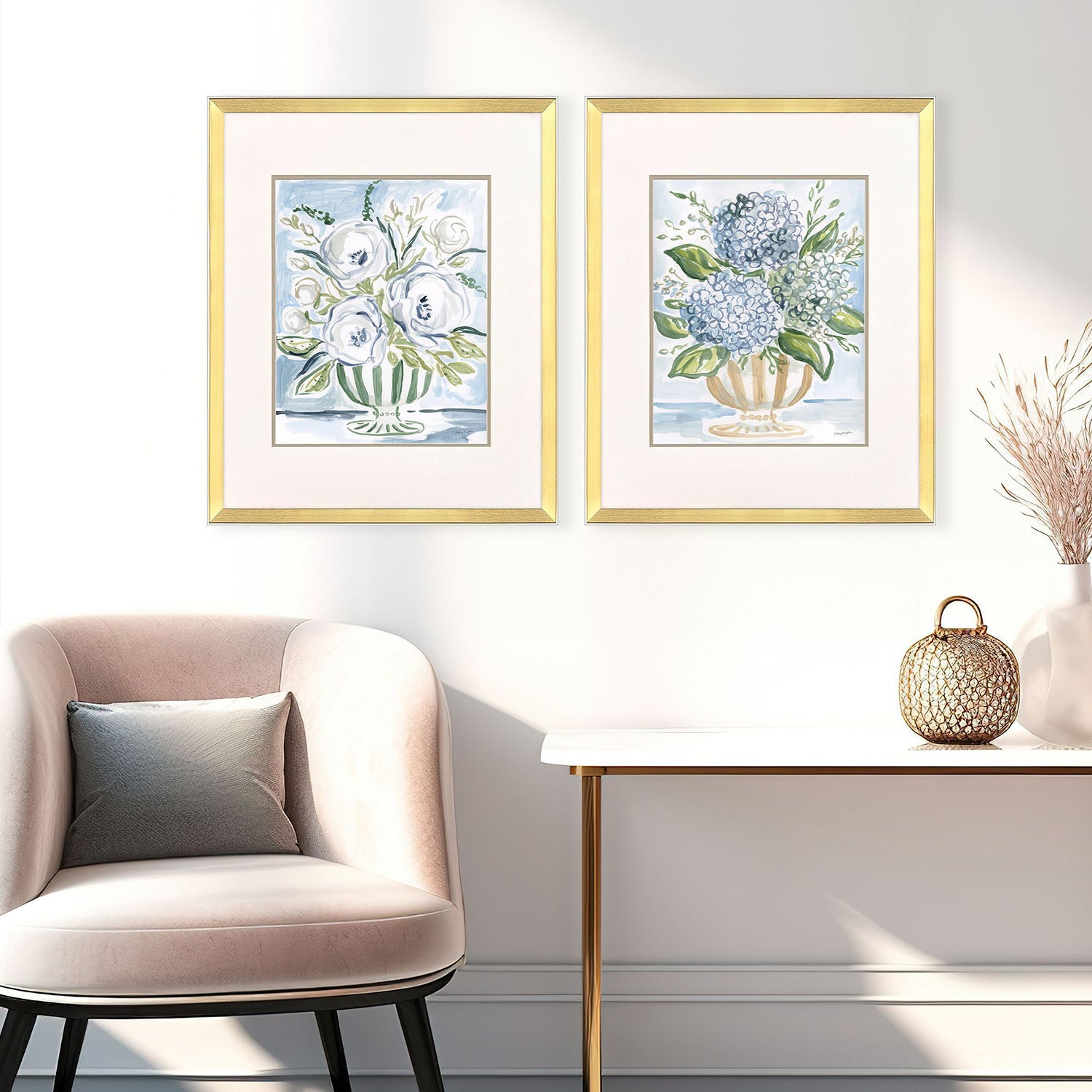 Sarah Lang Pastel Florals II Framed Art Set of 2