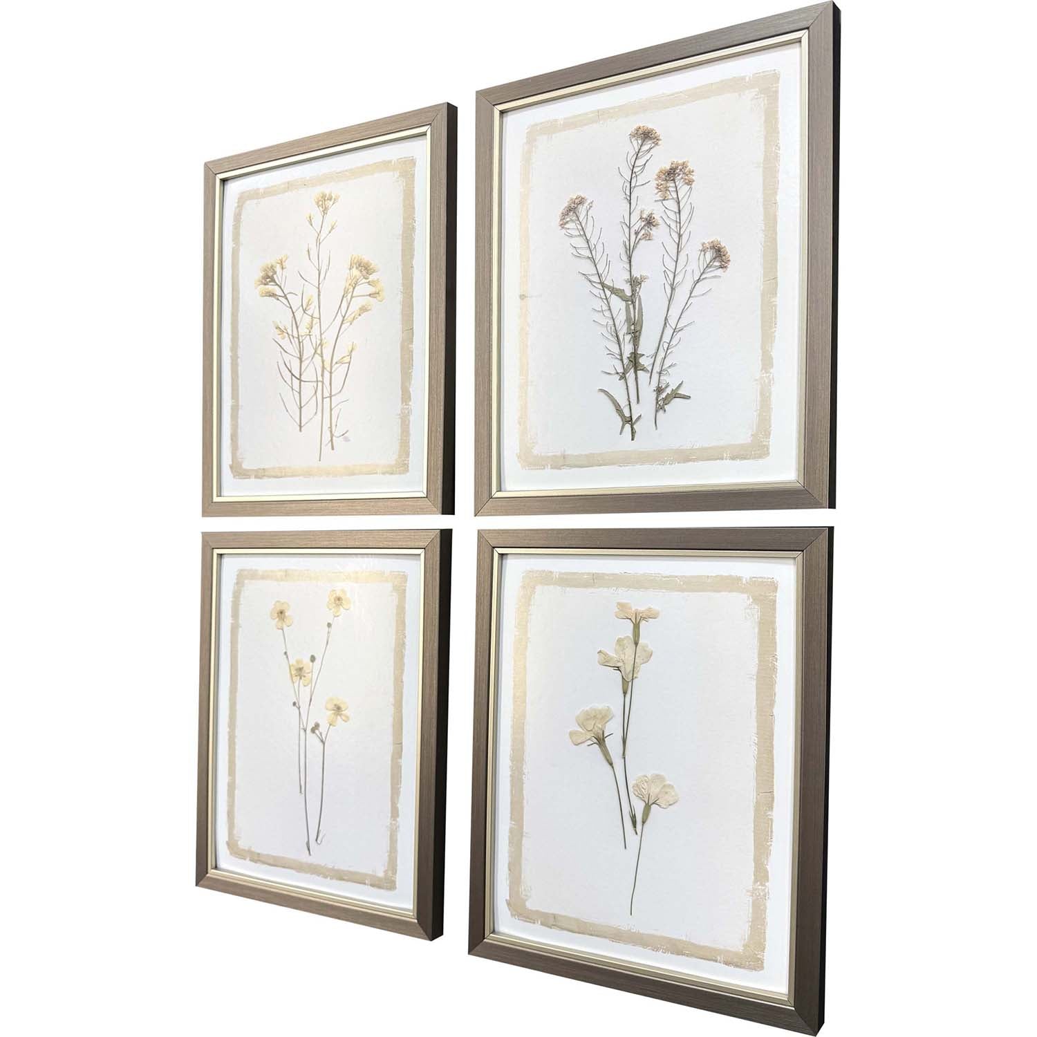 Malanta Knowles Brown Petals Framed Art Set of 4