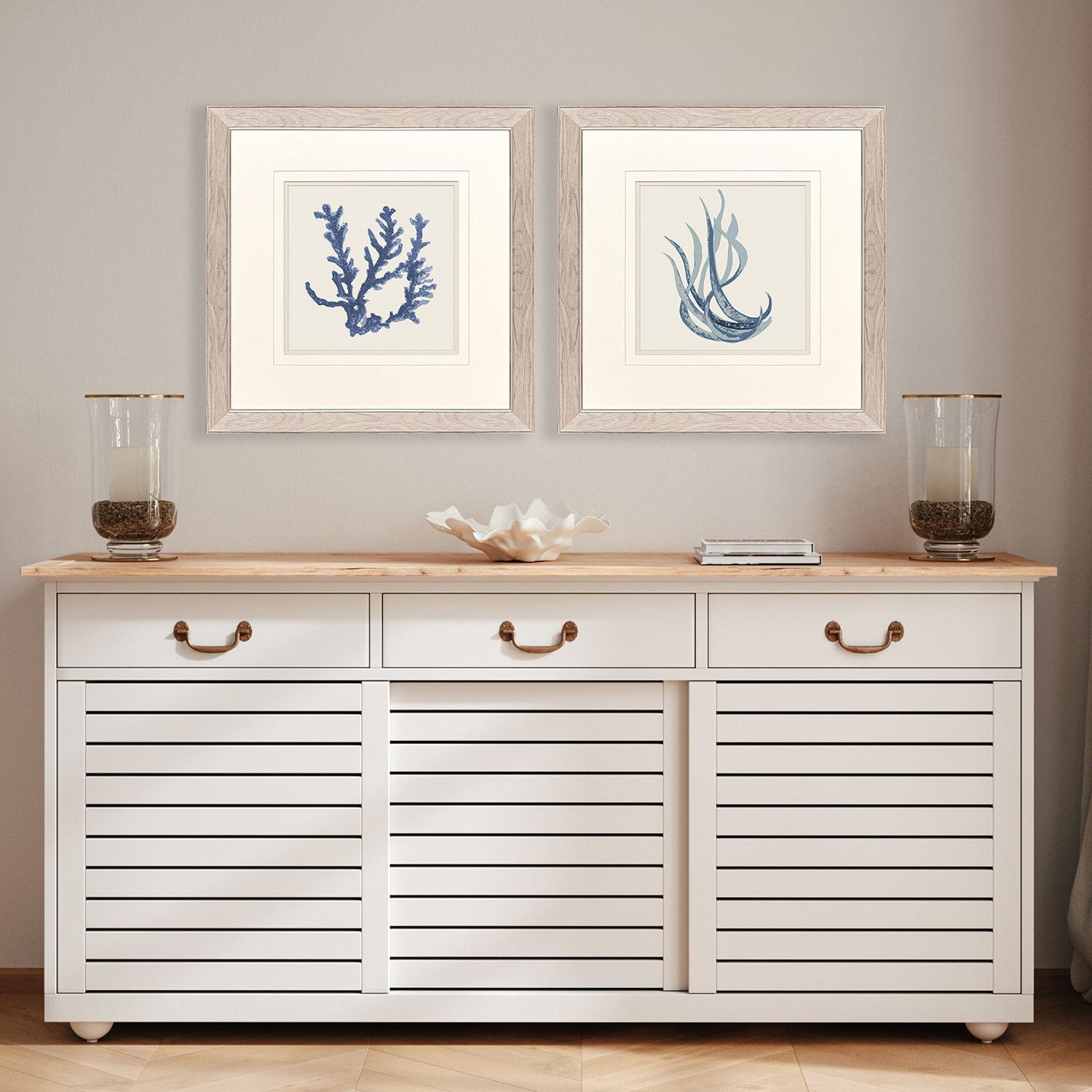 Sarah Lang Blue Corals I Framed Art Set of 2