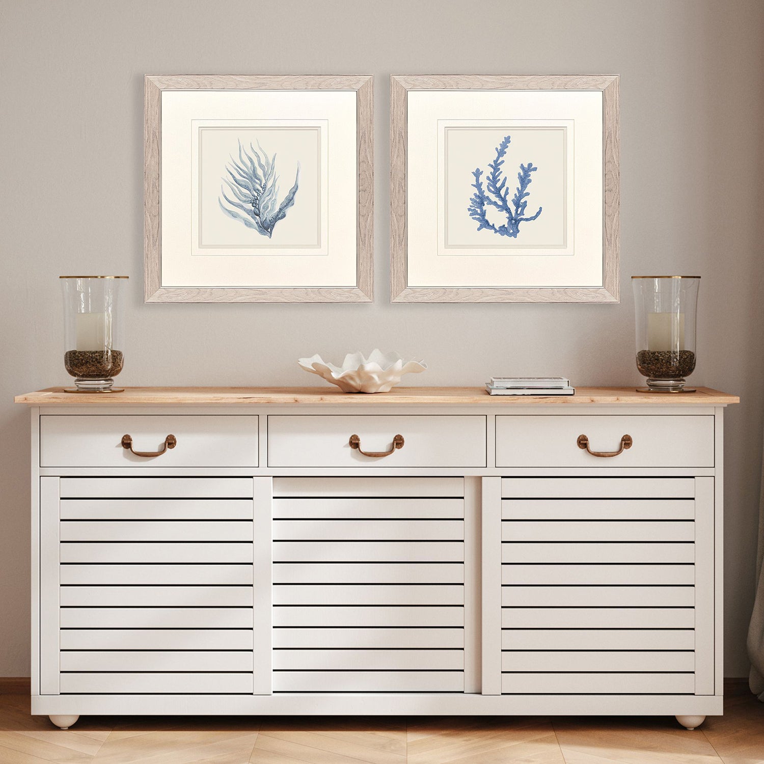 Sarah Lang Blue Corals II Framed Art Set of 2