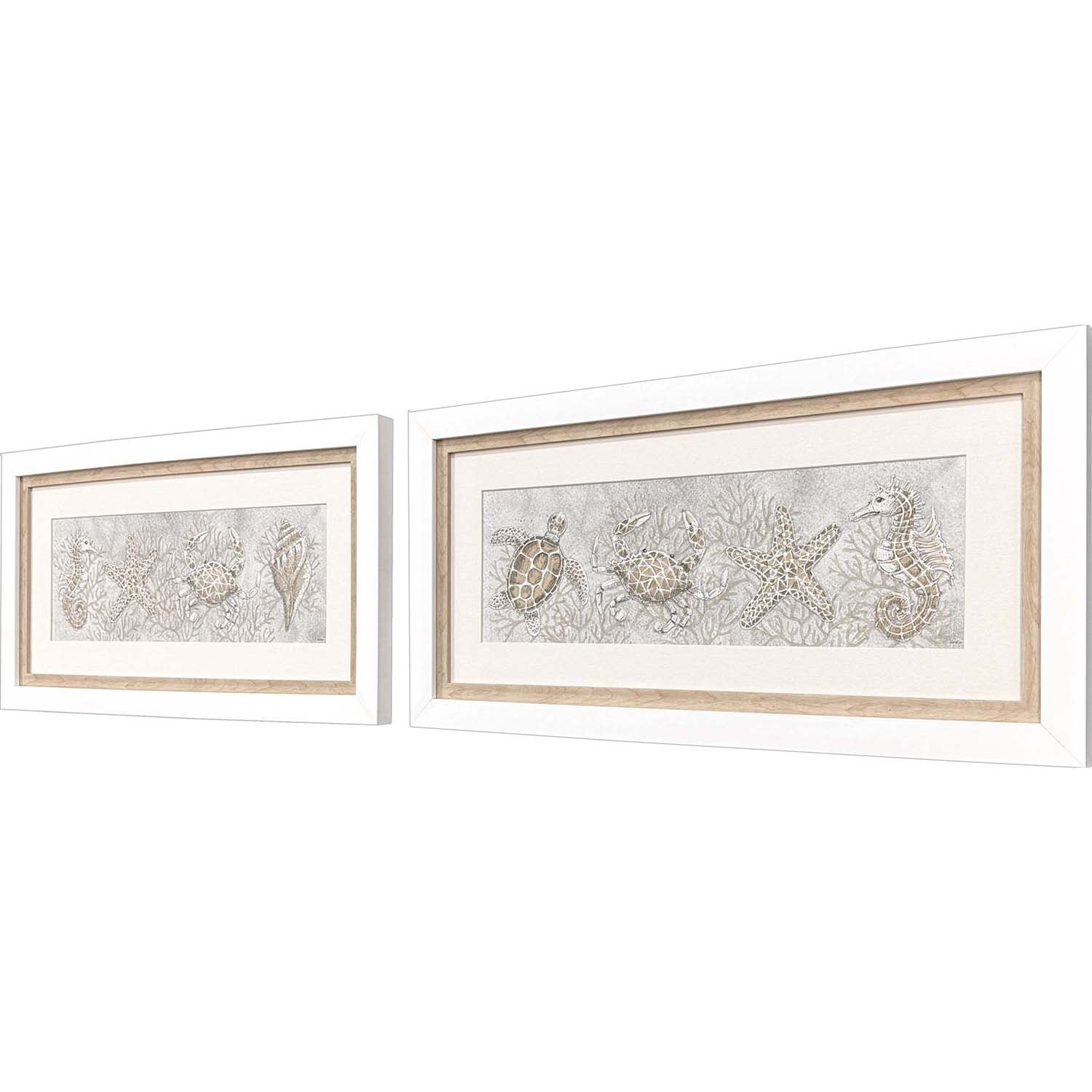 Leeanne Vaughn Drawing Sea Creatures Framed Art Set of 2