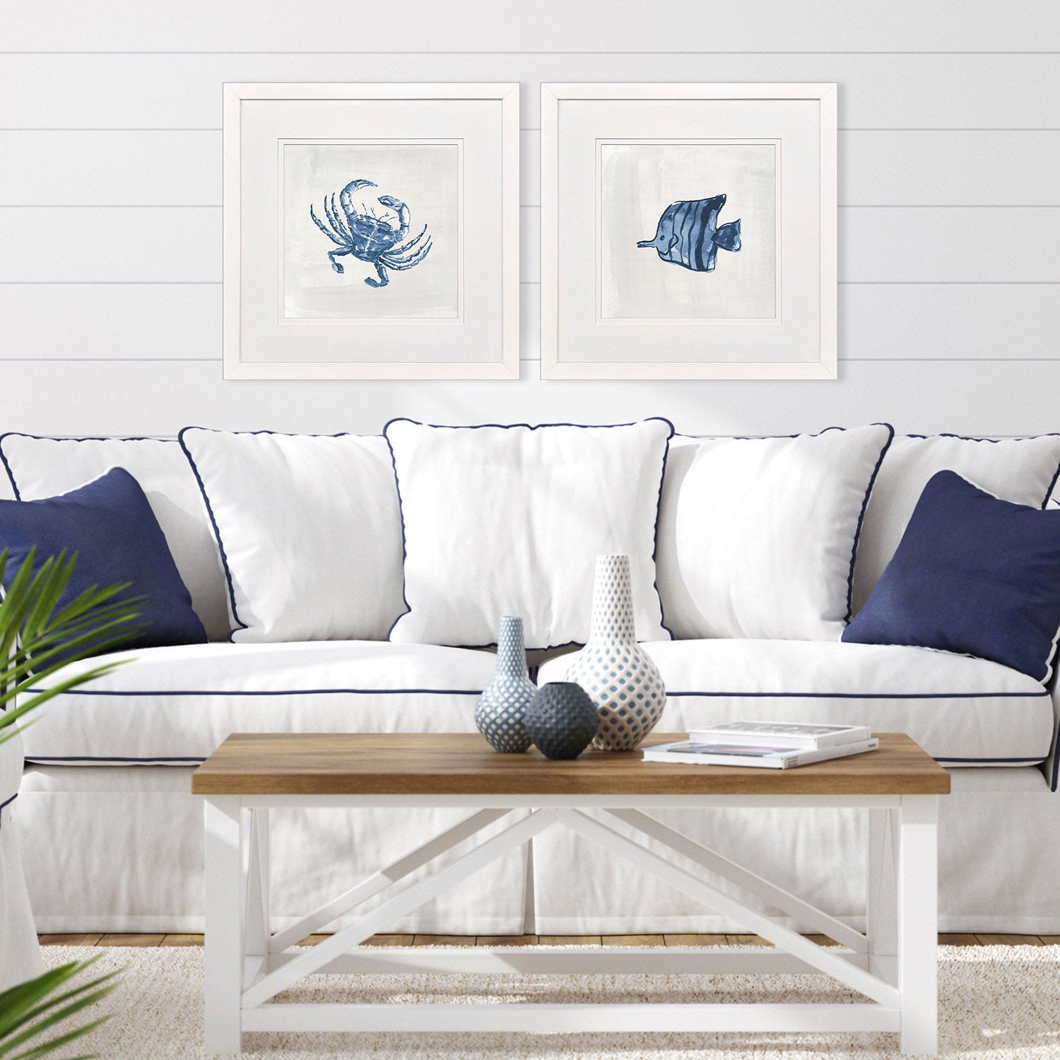 Malanta Knowles Indigo Sealife II Framed Art Set of 2