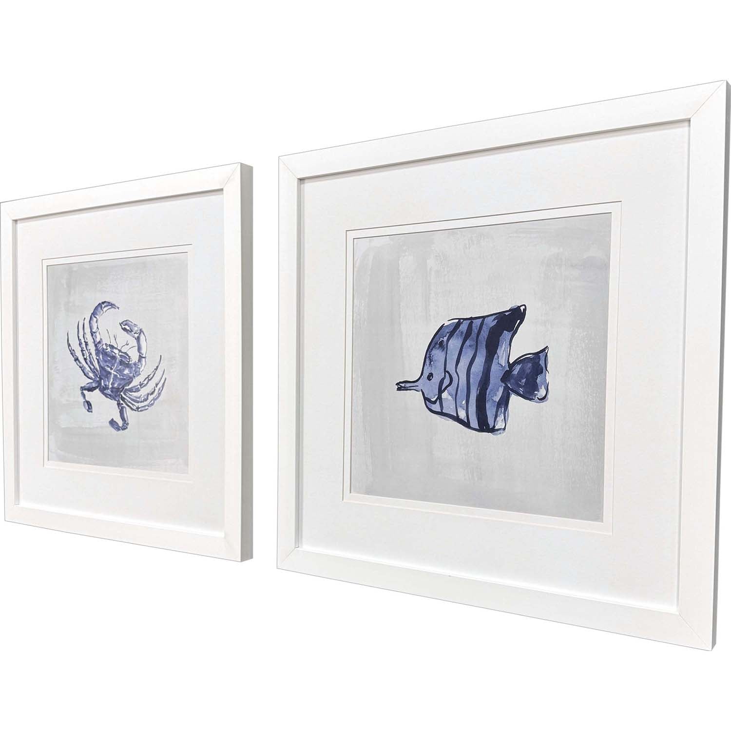 Malanta Knowles Indigo Sealife II Framed Art Set of 2