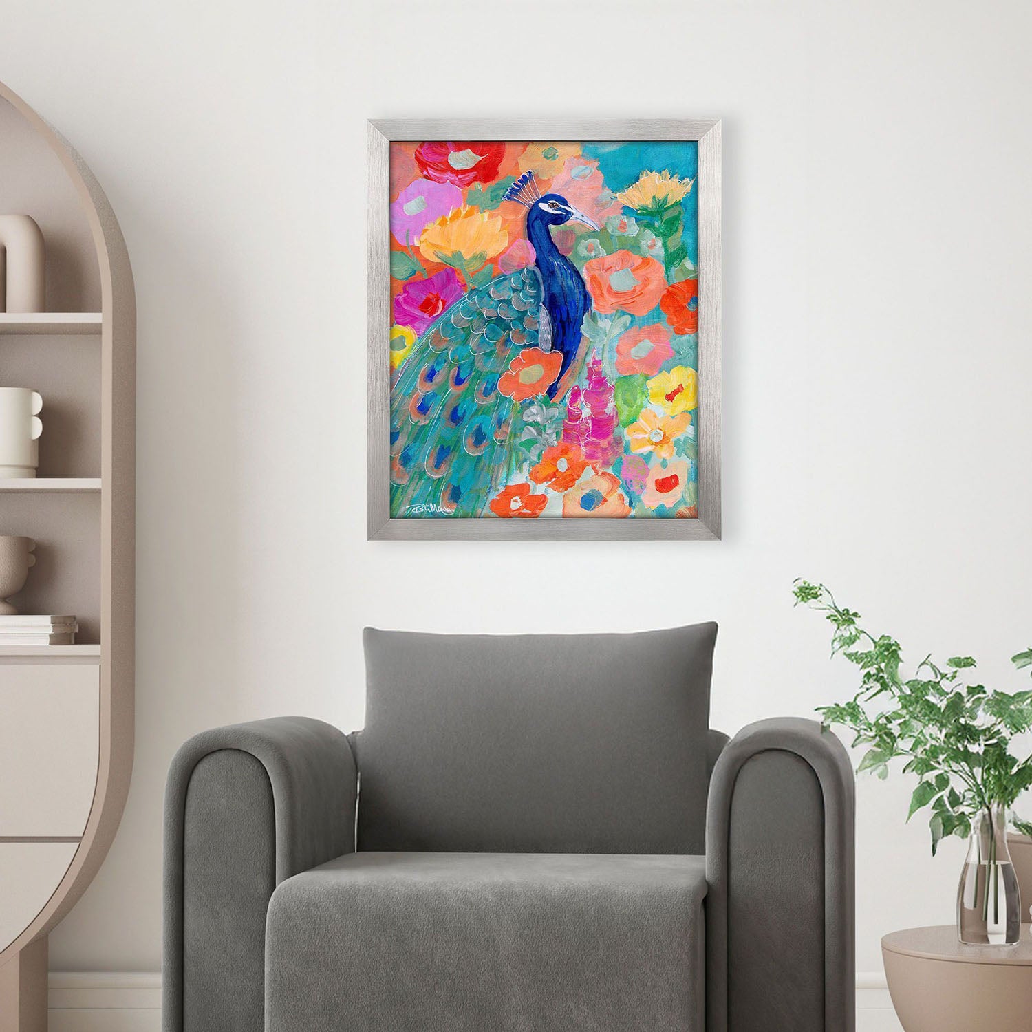 Malanta Knowles Floral Peacock I Framed Art
