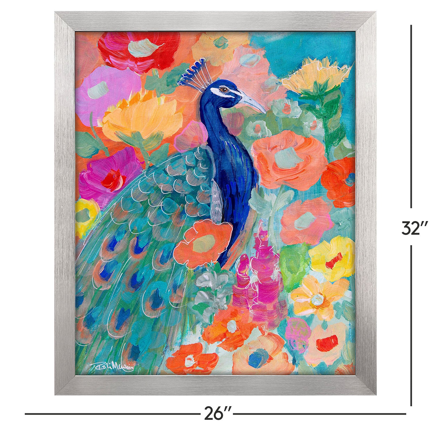 Malanta Knowles Floral Peacock I Framed Art