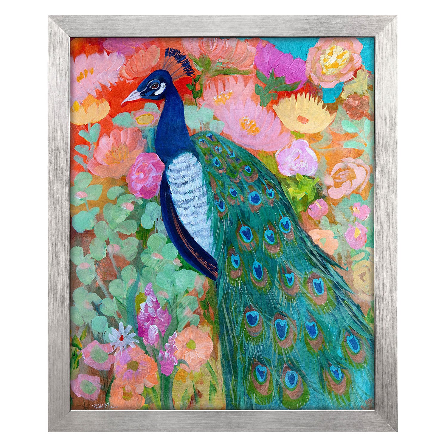 Malanta Knowles Floral Peacock II Framed Art