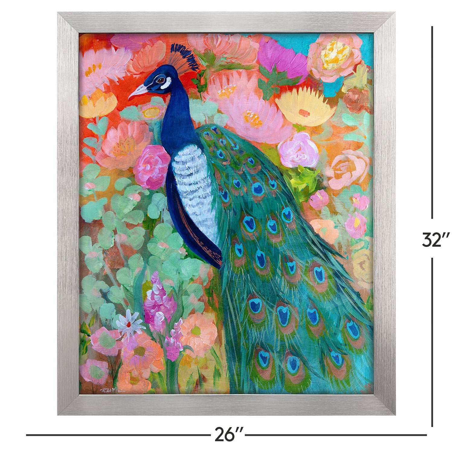 Malanta Knowles Floral Peacock II Framed Art