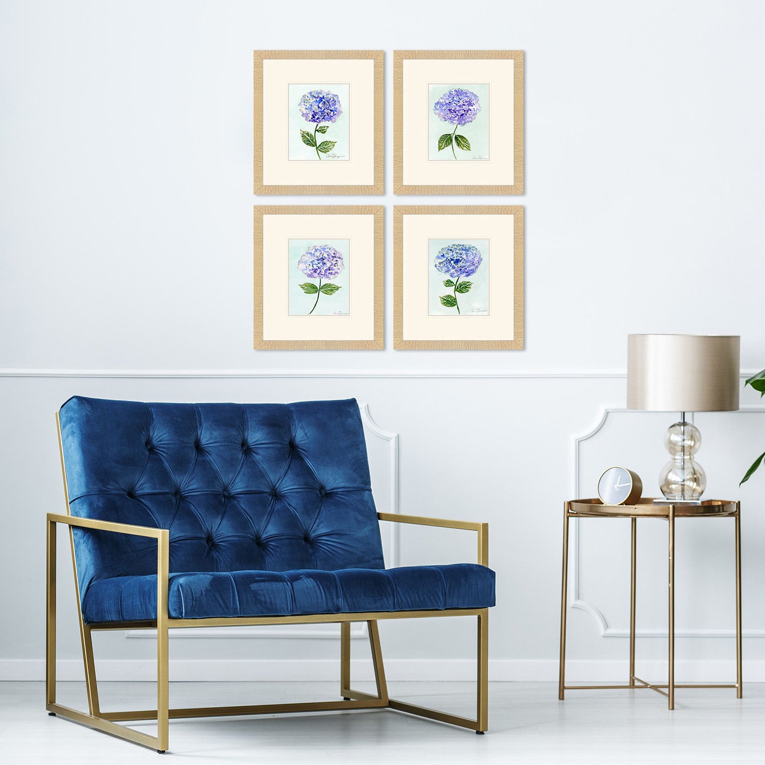 Malanta Knowles Hydrangea Stems Framed Art Set of 4