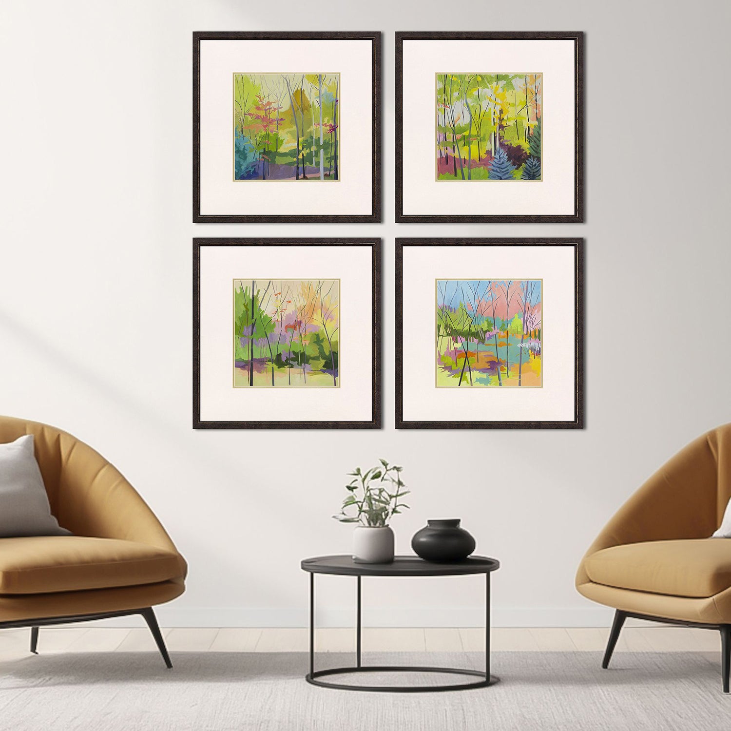 Malanta Knowles Bright Scapes Framed Art Set of 4