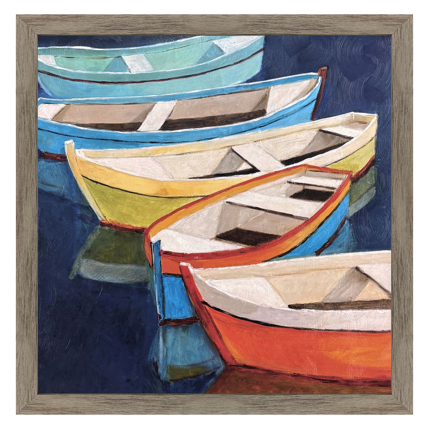 Jordan Glassco-Smith Serene Rowboats Framed Art