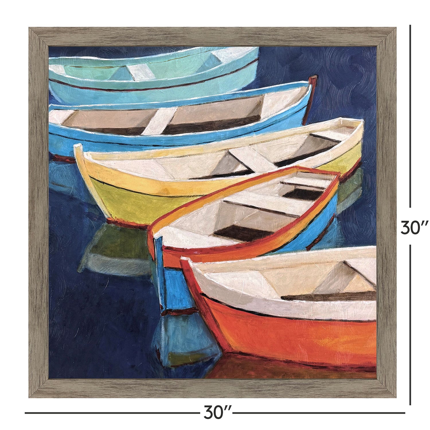 Jordan Glassco-Smith Serene Rowboats Framed Art