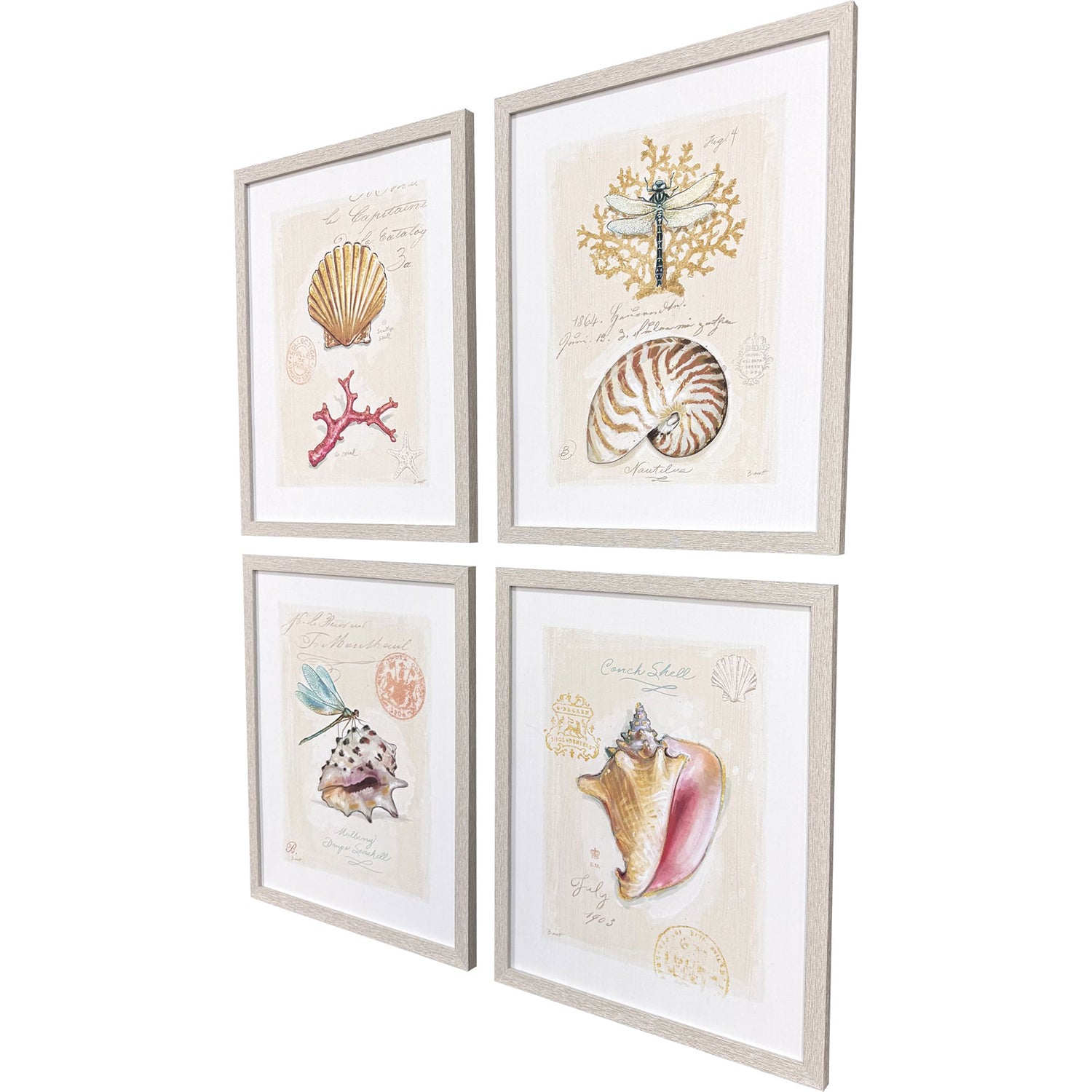 Sarah Lang Coastal Wonder Framed Art Set of 4