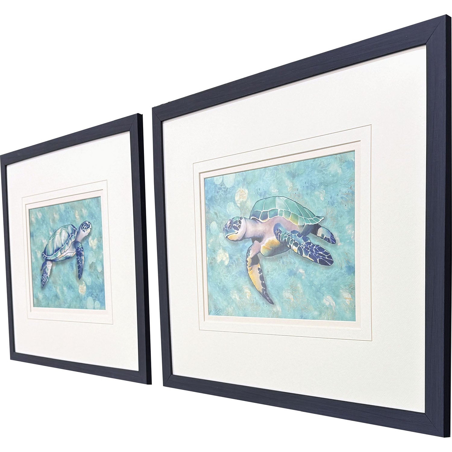Sarah Lang Coastal Sea Turtle Framed Art Set of 2