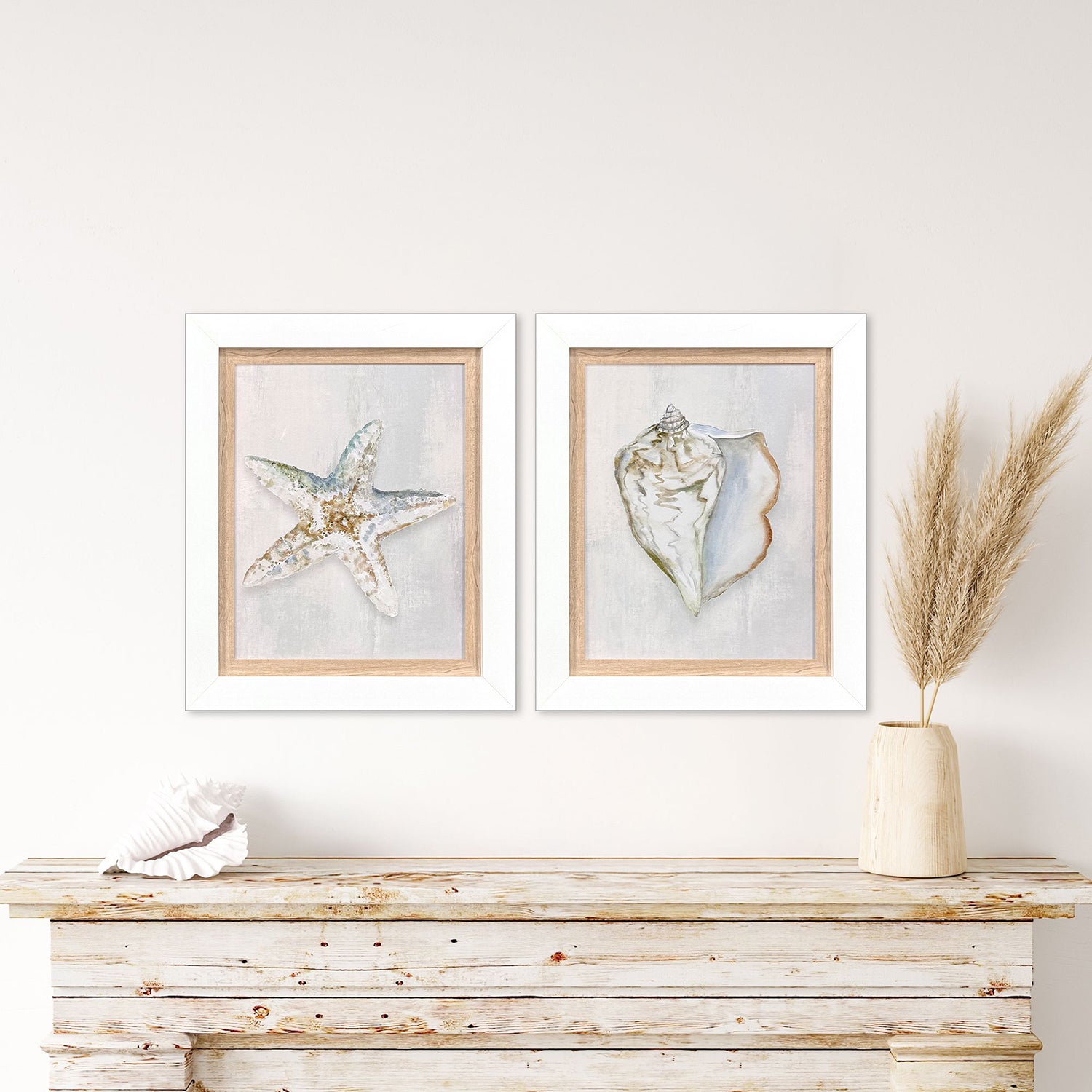Leeanne Vaughn Serenity Shells II Framed Art Set of 2