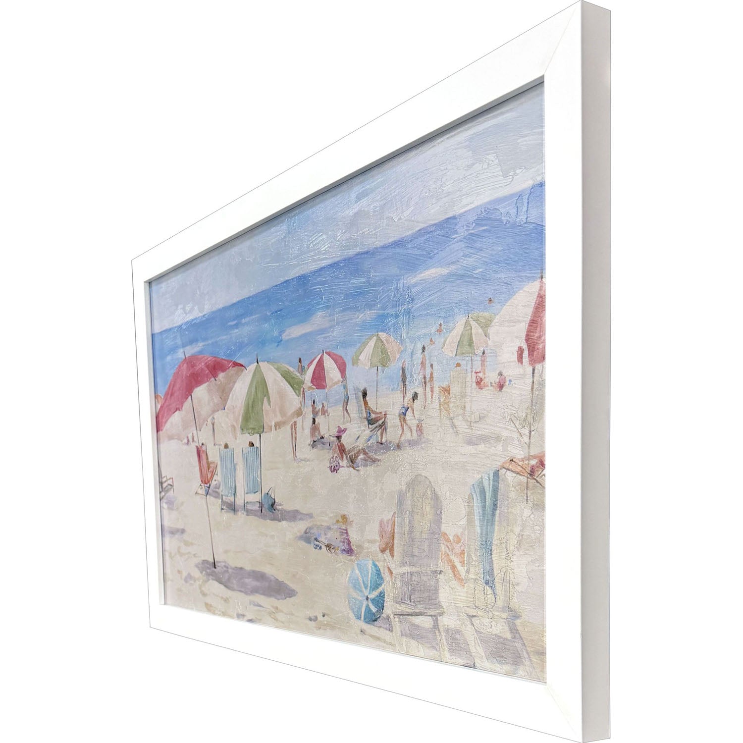 Malanta Knowles Colorful Umbrella Beach Framed Art