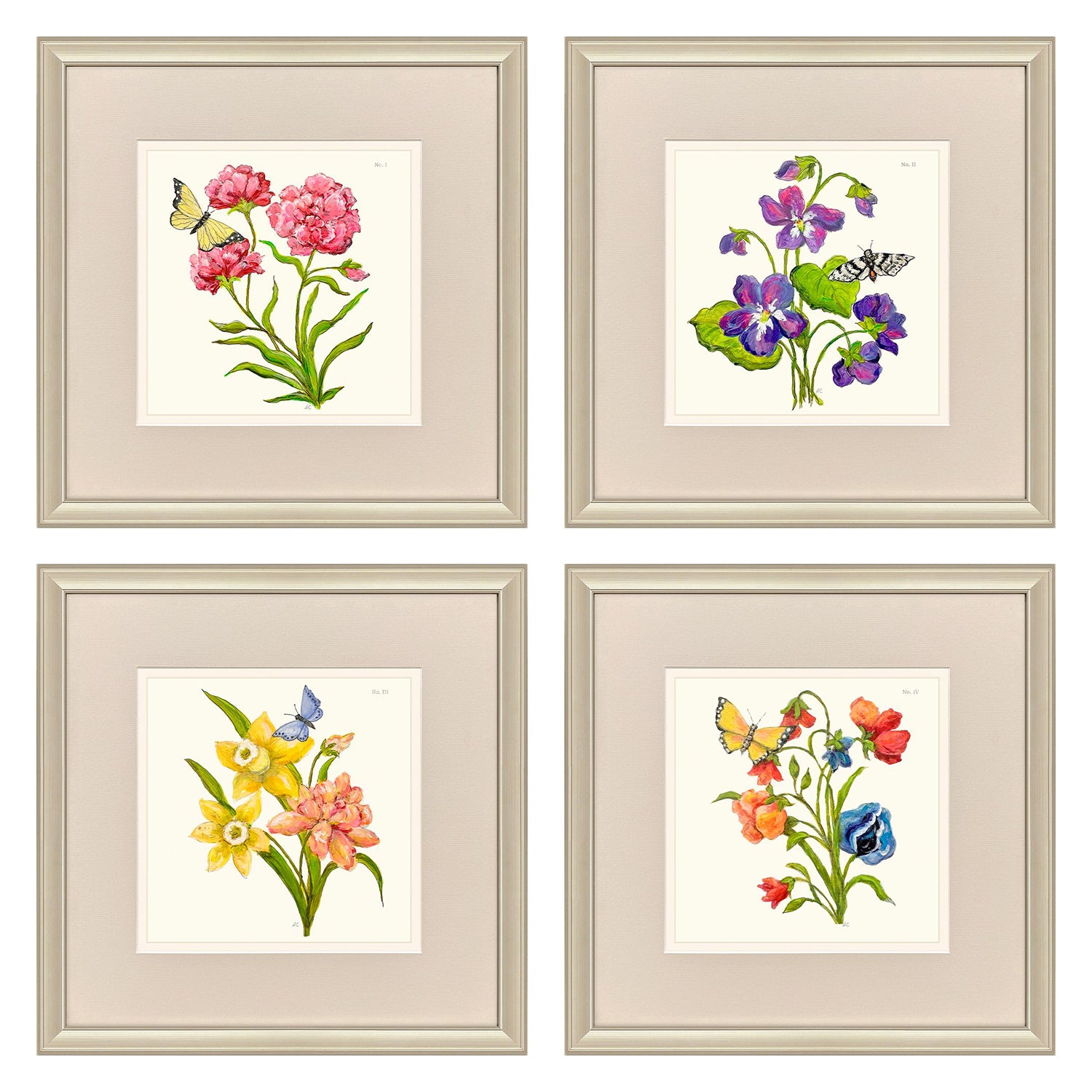 PopJoy Studio Fleur Melange I Framed Art Set of 4