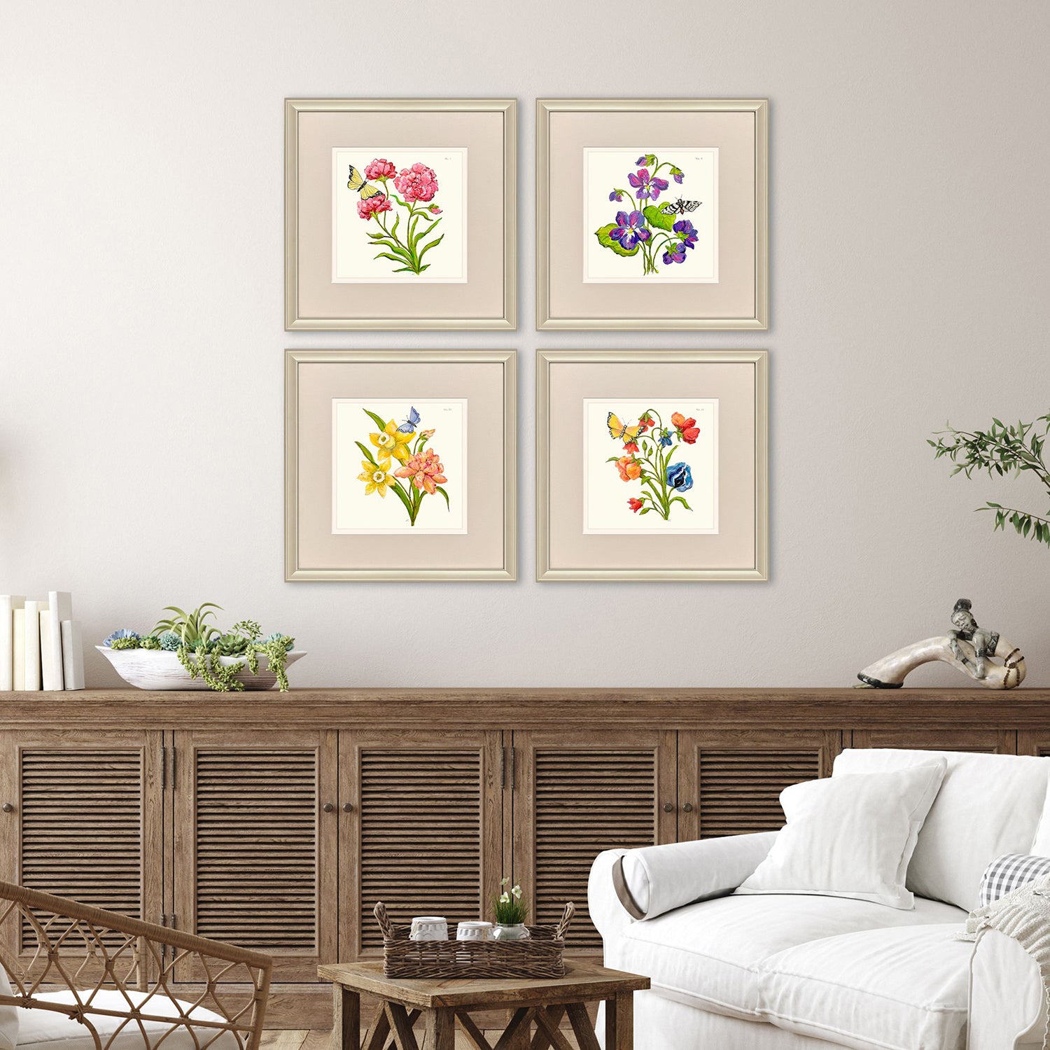 PopJoy Studio Fleur Melange I Framed Art Set of 4