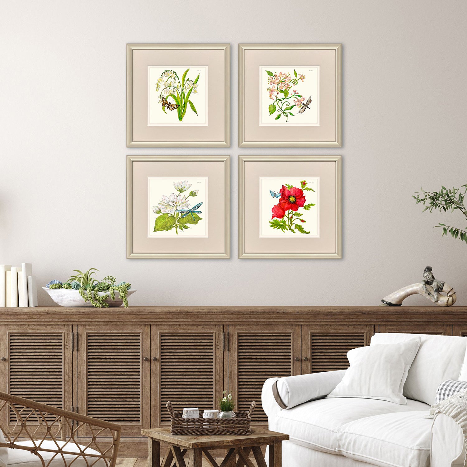 PopJoy Studio Fleur Melange II Framed Art Set of 4