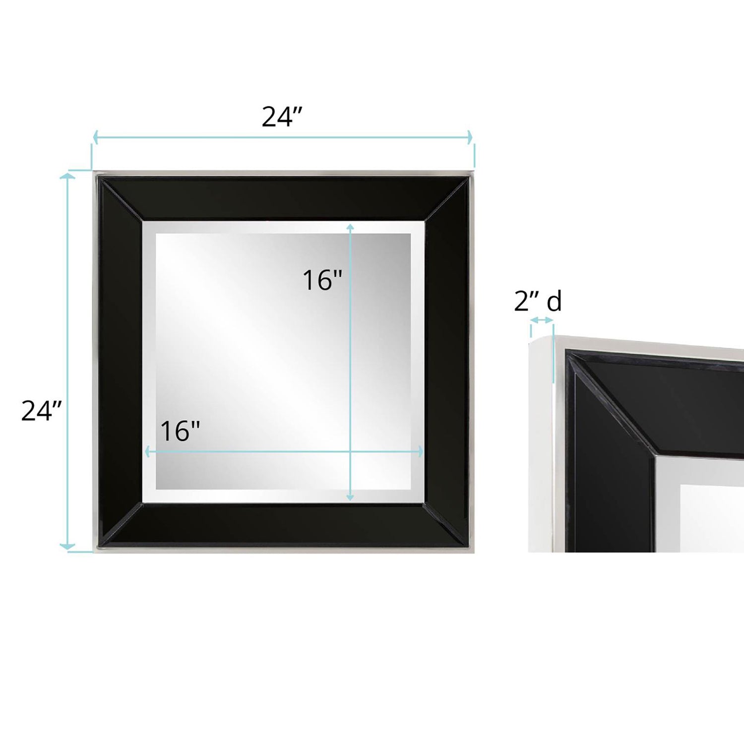 Devon Square Black Wall Mirror