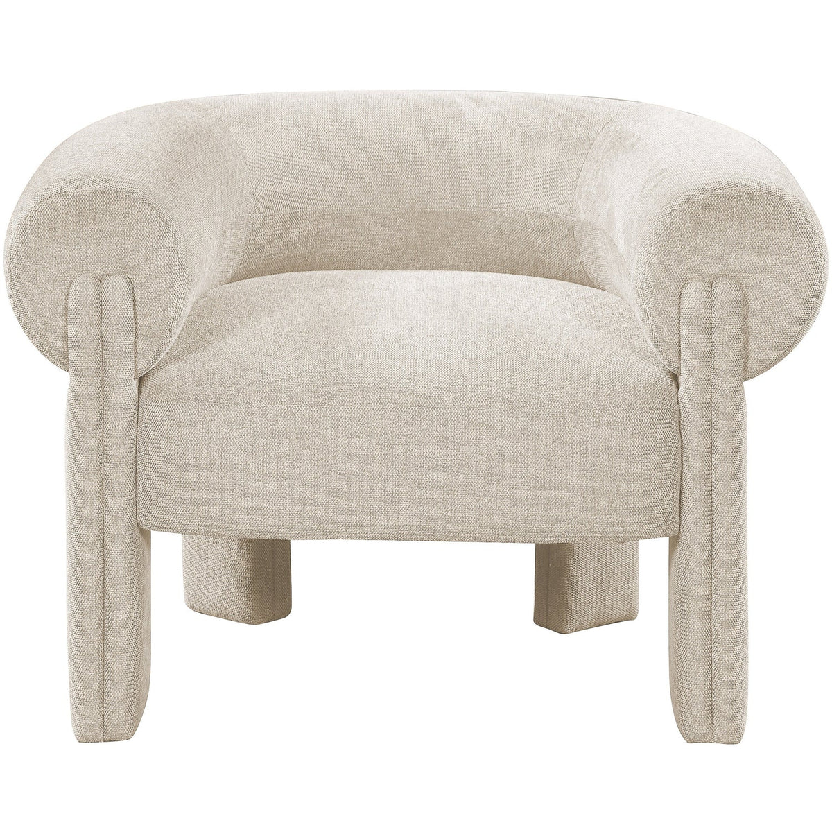 Stefano Beige Fabric Upholstered Accent Chair