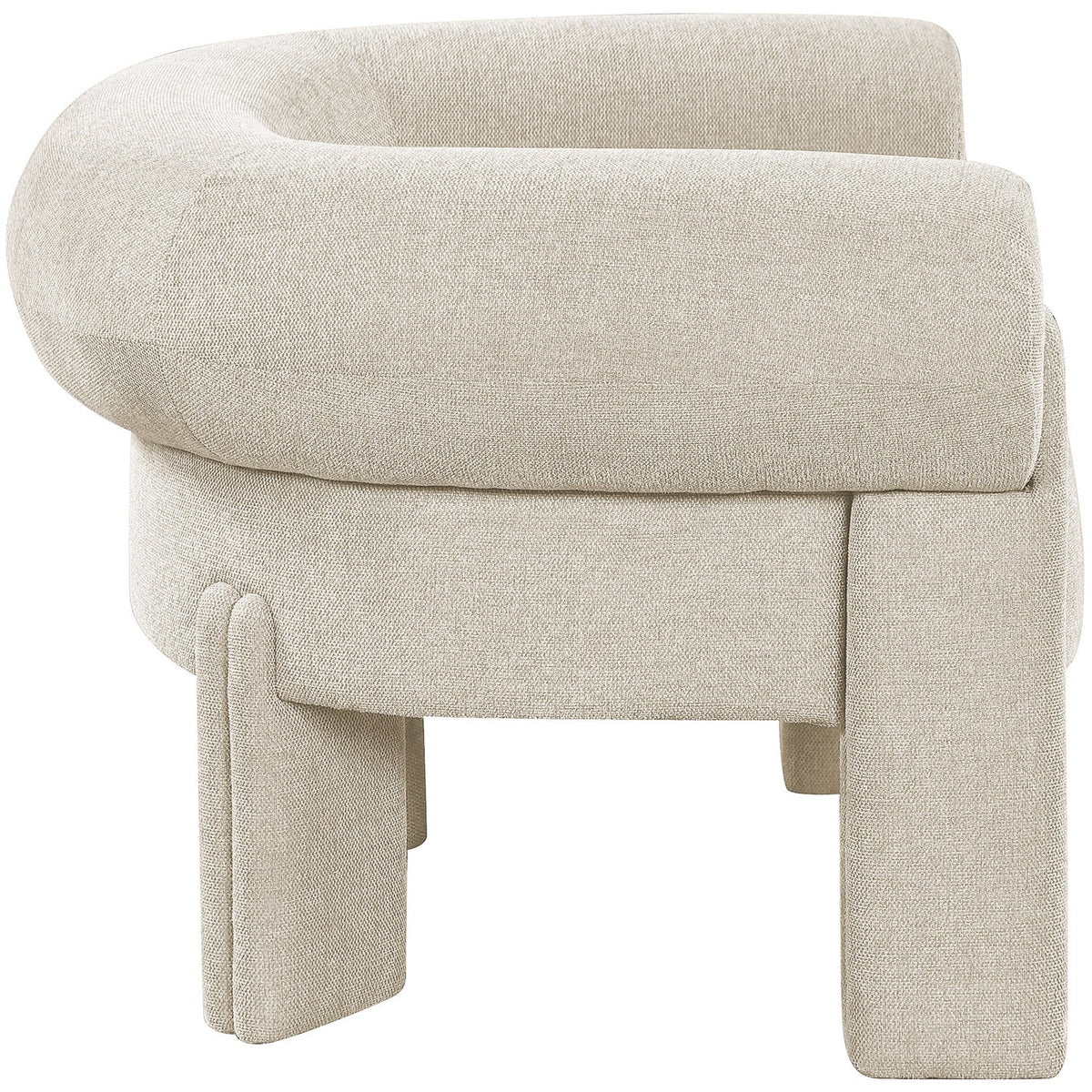 Stefano Beige Fabric Upholstered Accent Chair
