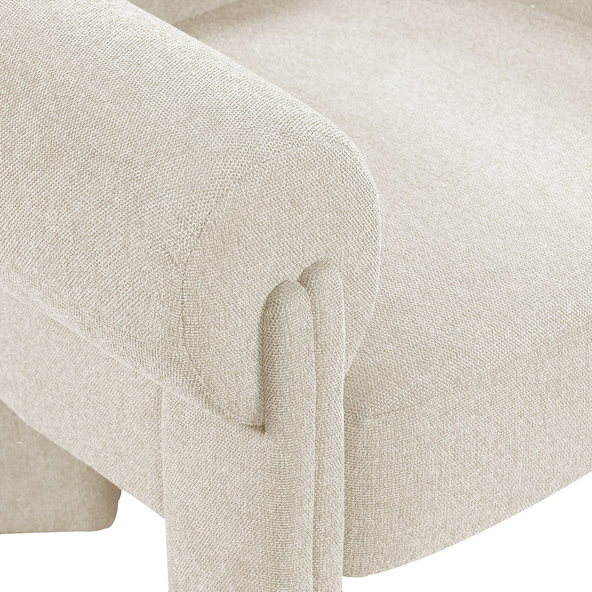 Stefano Beige Fabric Upholstered Accent Chair