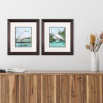Artic Blue Lake Heron Framed Art Set of 2