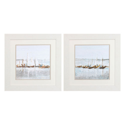 Pinto Grey Ocean Framed Art Set of 2