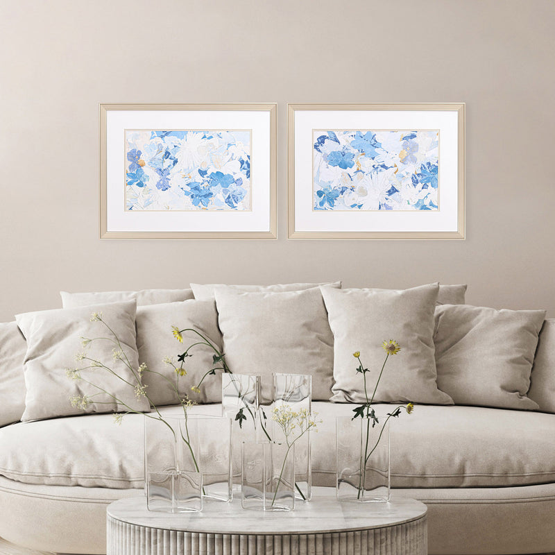 Cartissi Blue Floral Cluster Framed Art Set of 2