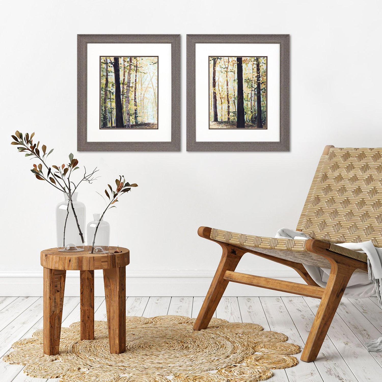 Neutral Palms Framed Art Set of 2