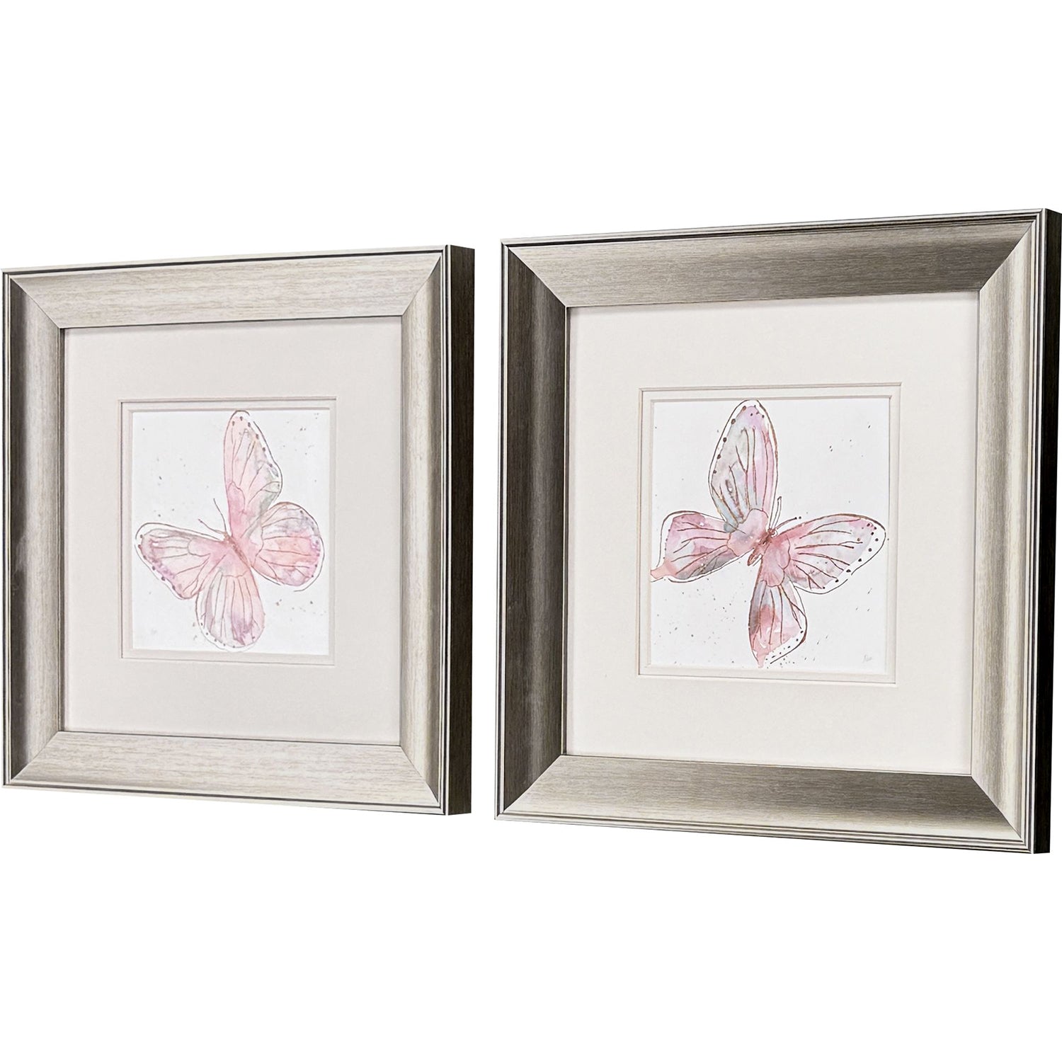 Nan Blush Butterfly Framed Art Set of 2