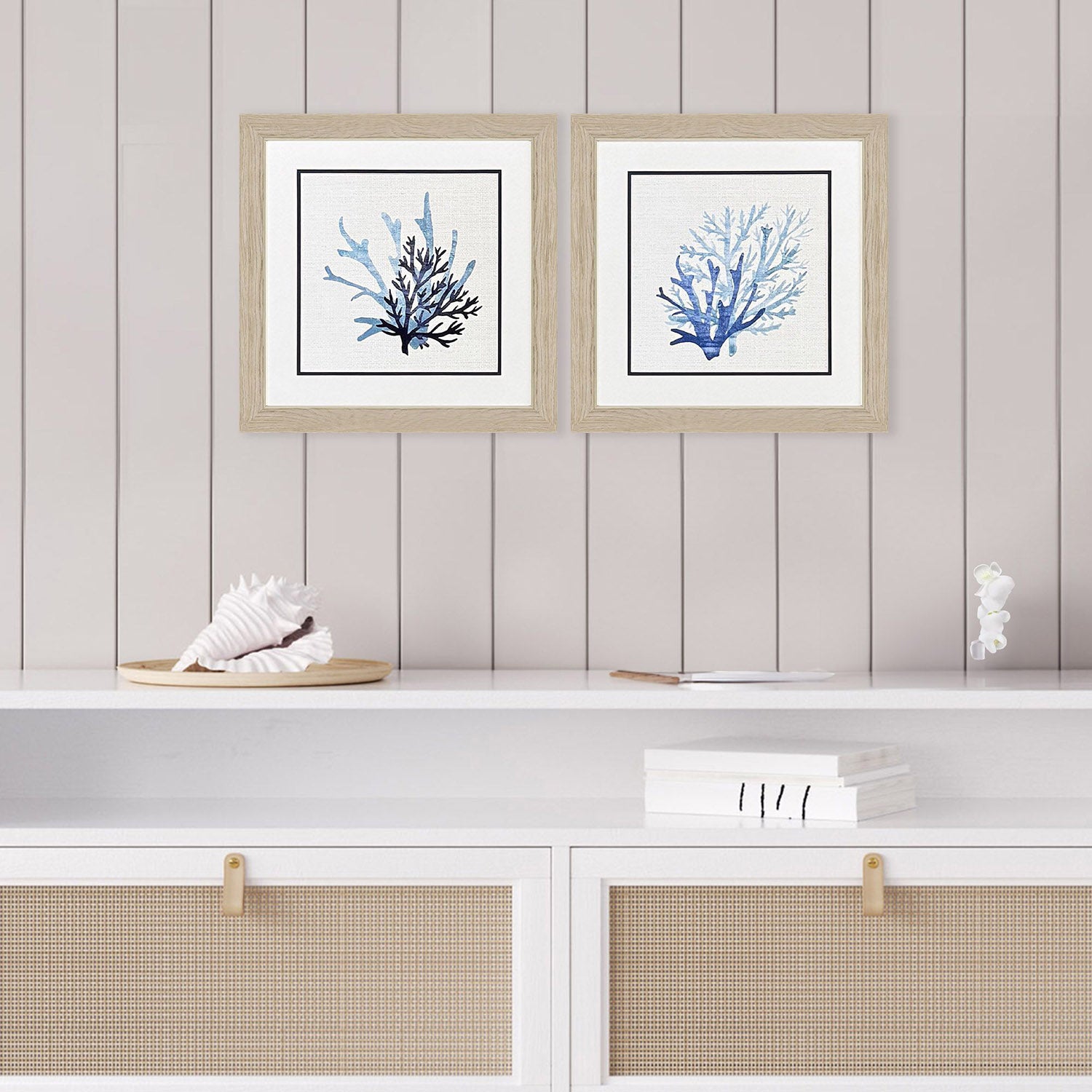 Allen Coral Shades Framed Artwork Set of 2
