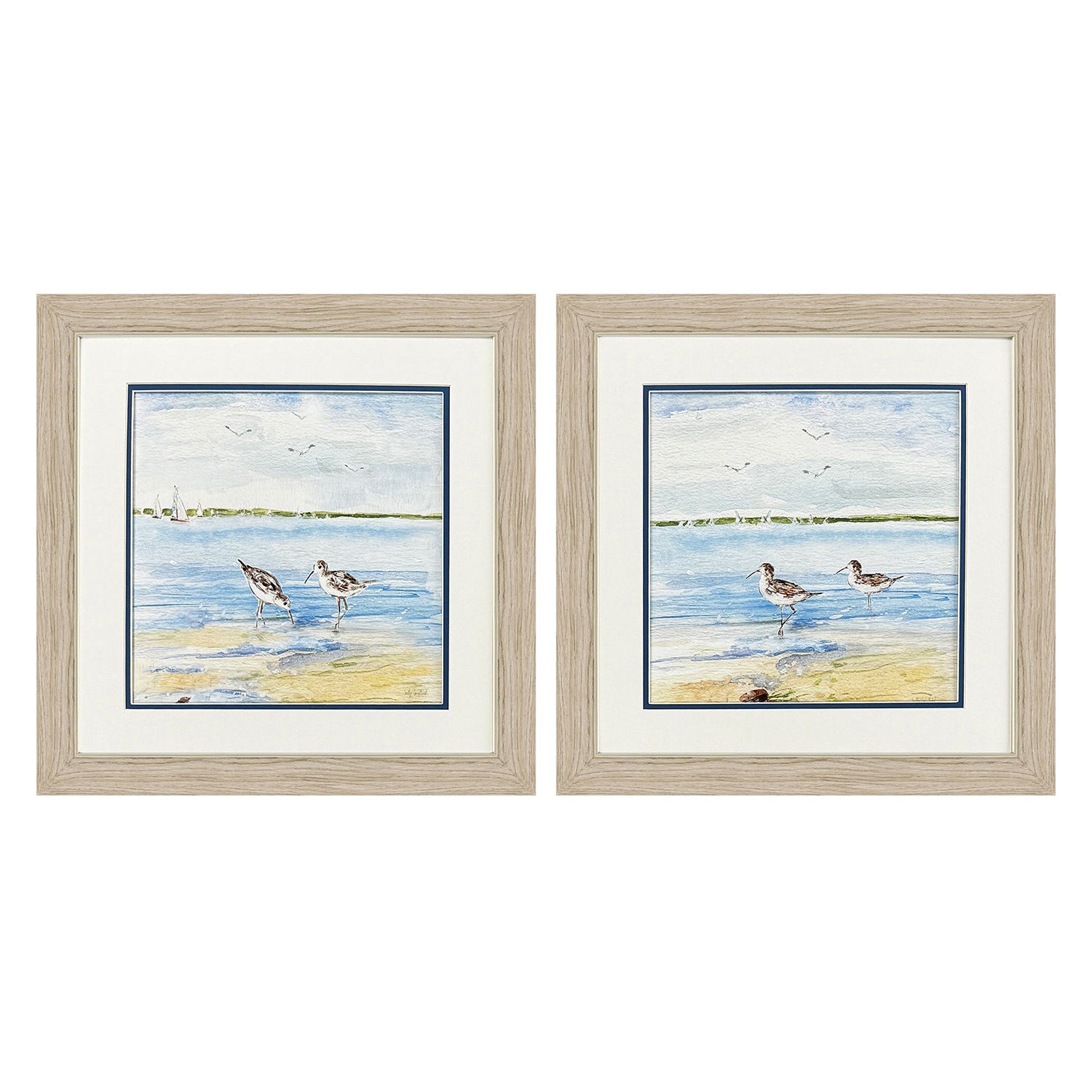 Swatland Sandpiper Beach Framed Artwork Set of 2