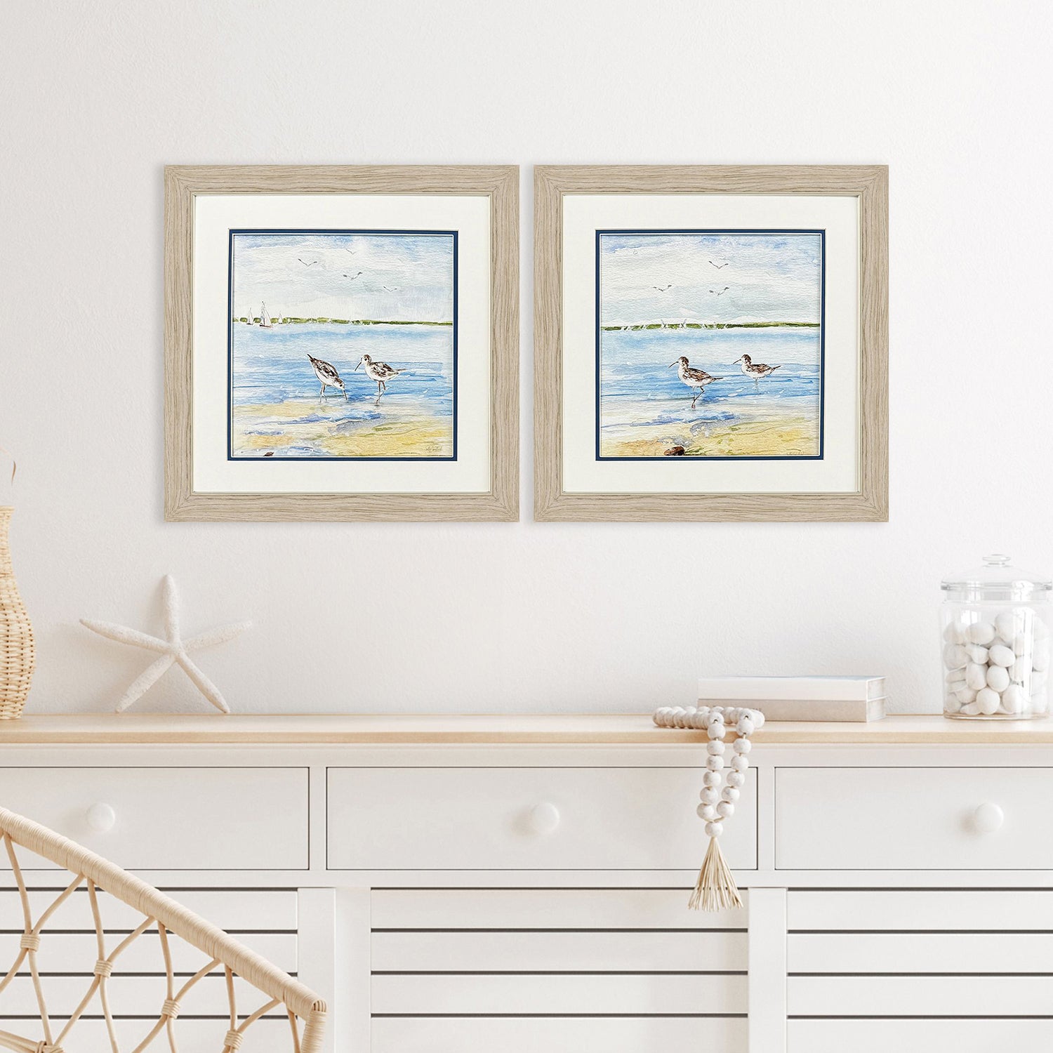 Swatland Sandpiper Beach Framed Artwork Set of 2