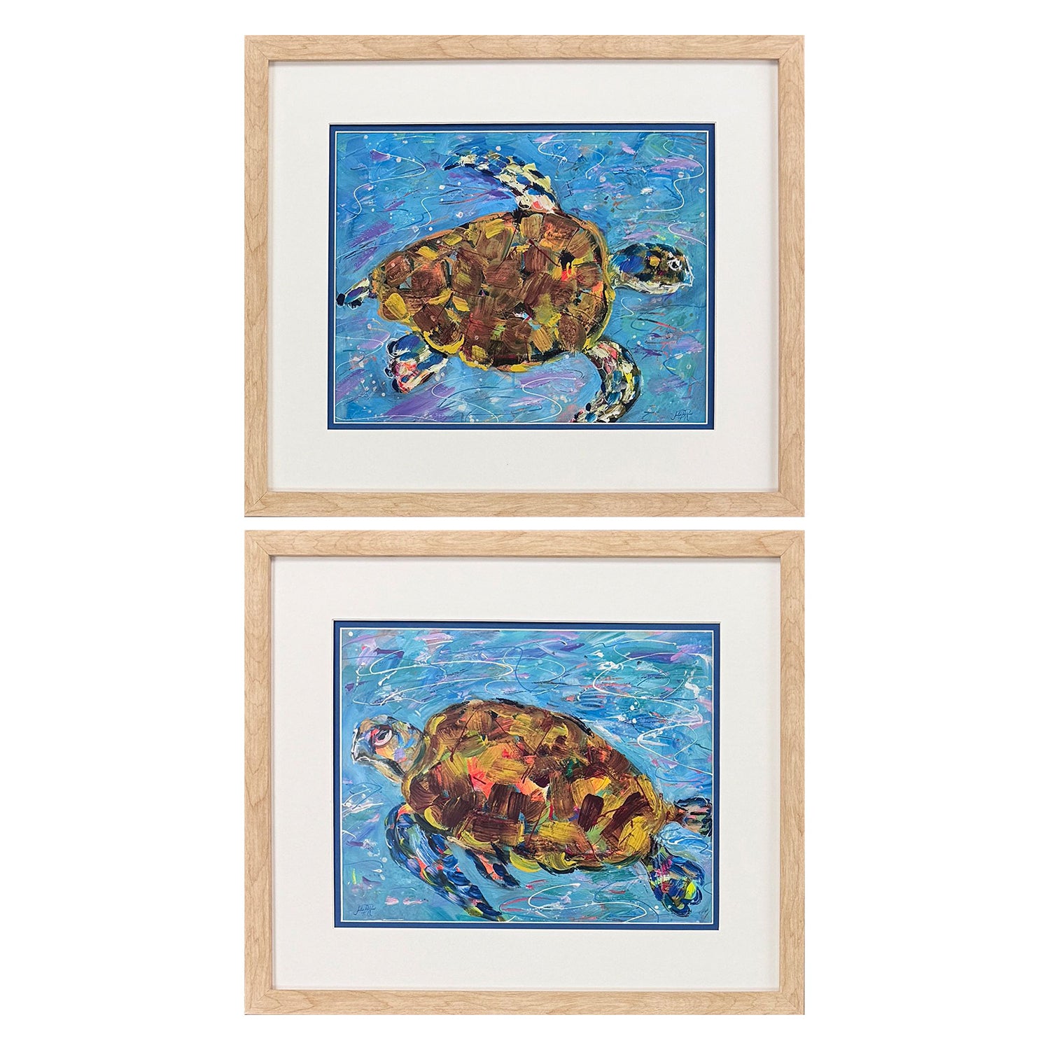 Derice Morning Swim Framed Artwork Set of 2