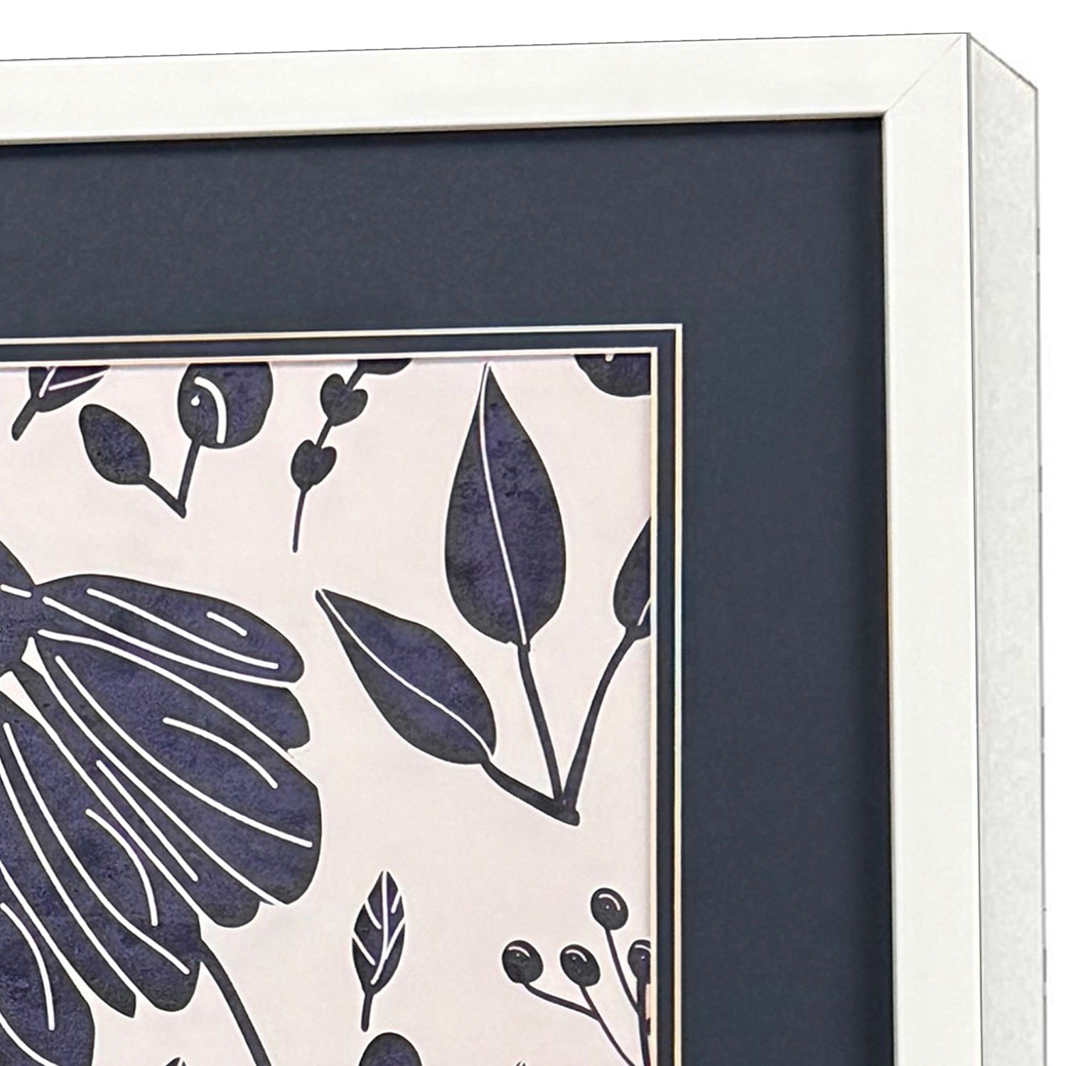 Allen Denim Floral Framed Artwork Set of 2