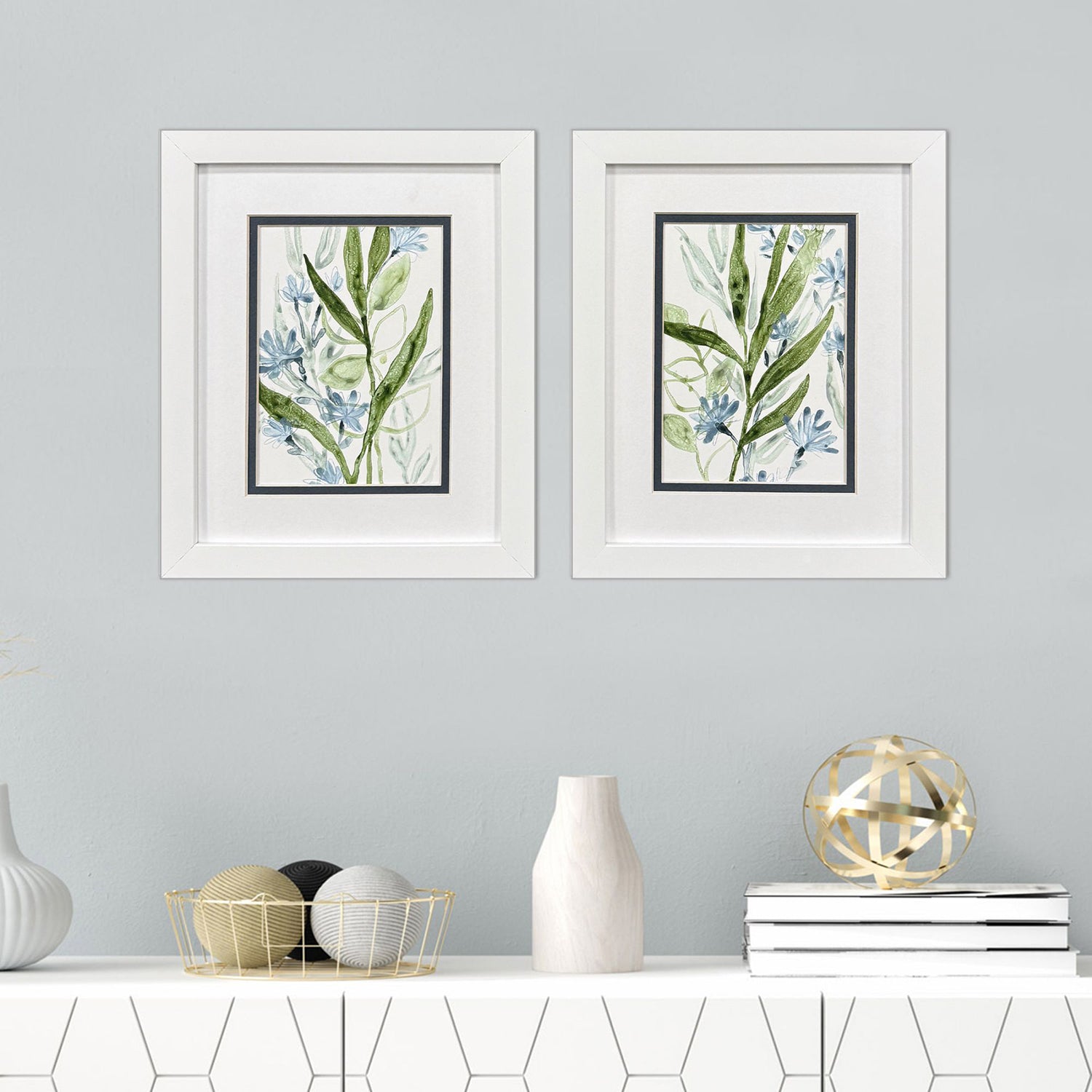 Vess Meadow Blues I Framed Artwork Set of 2